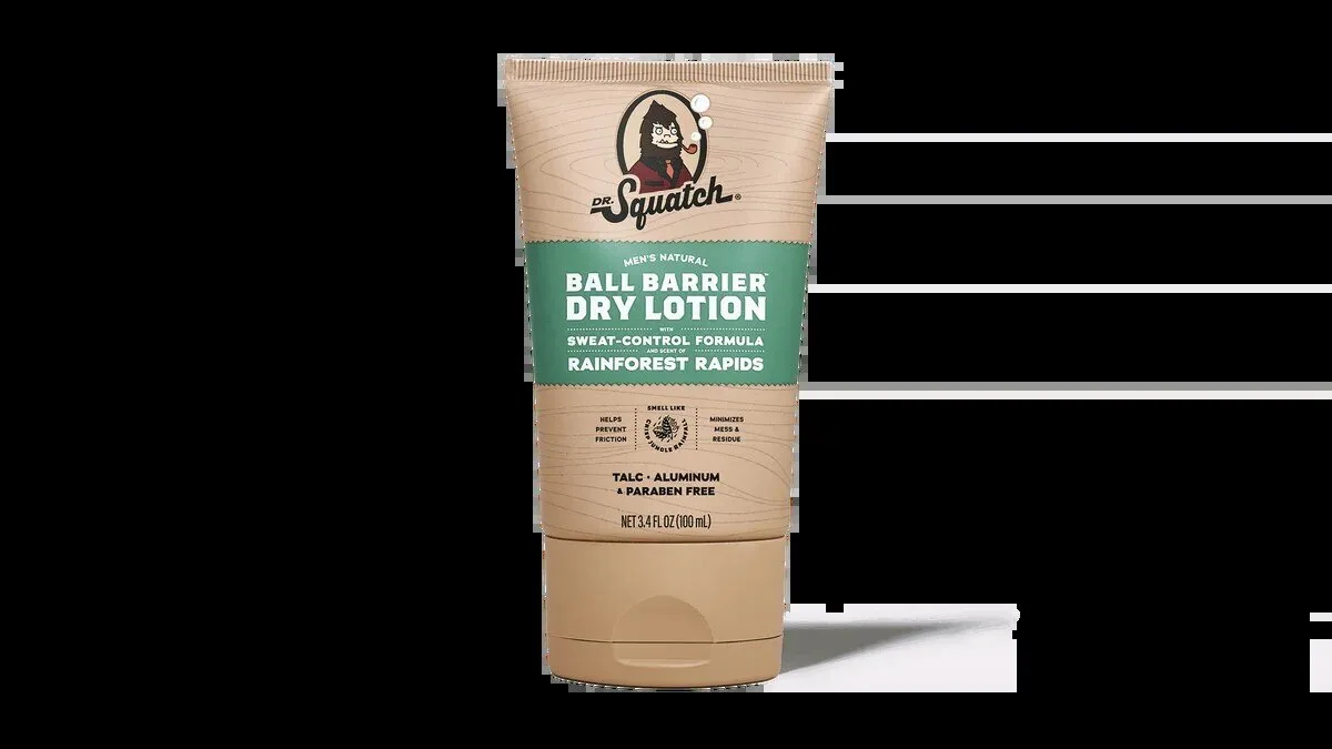 Dr. Squatch Men's Natural Ball Barrier Dry Lotion Rainforest Rapids Scent 9 Dr. Squatch Men