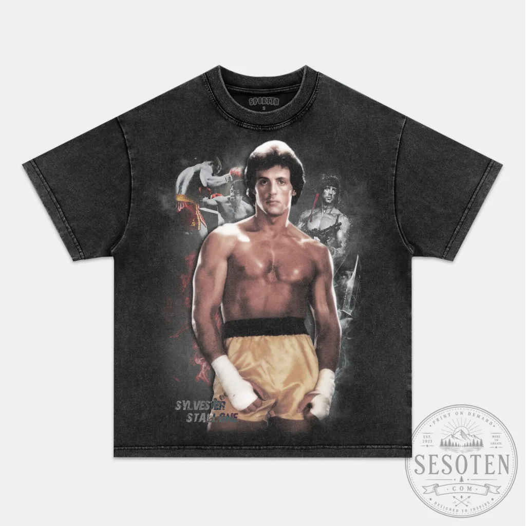 Sylvester Stallone Rocky Balboa Boxing Legend Graphic T-Shirt Sylvester Stallone Rocky Balboa Boxing Legend Graphic T-Shirt