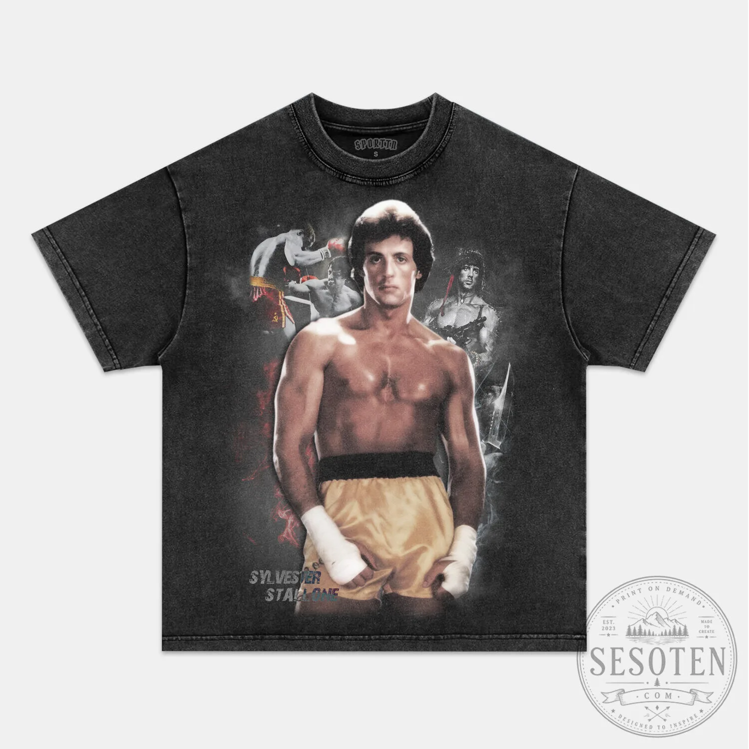 Sylvester Stallone Rocky Balboa Boxing Legend Graphic T-Shirt 1 Sylvester Stallone Rocky Balboa Boxing Legend Graphic T-Shirt