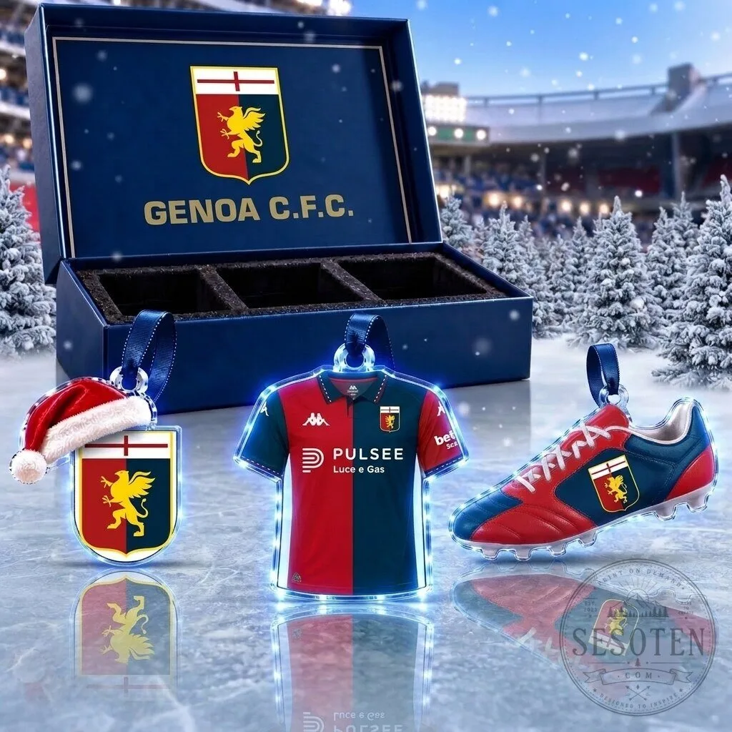 Genoa Football Club Christmas Tree Ornaments Set of Three Acrylic Decorations