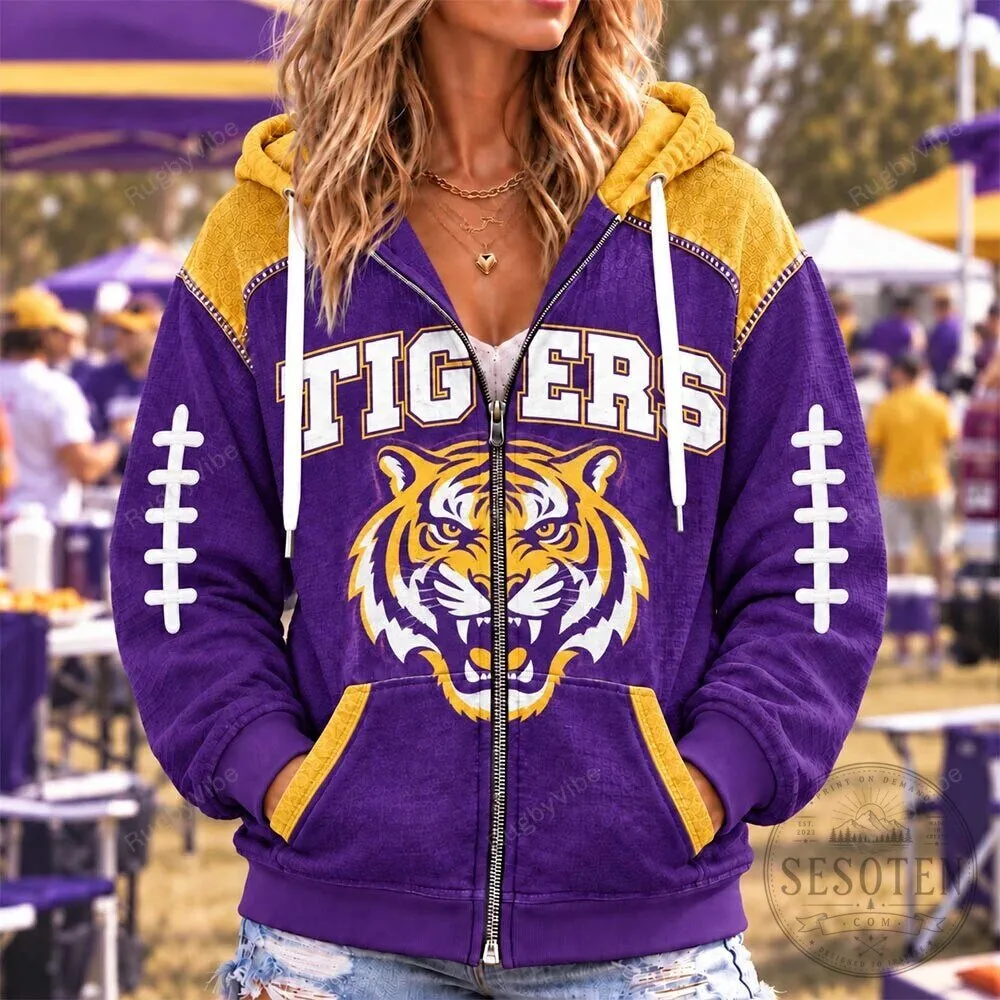 Louisiana State University Tigers Football Team Full-Zip Hoodie