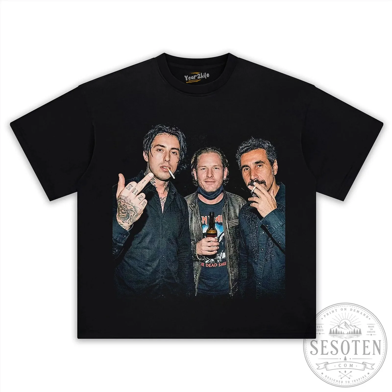 Ronnie Radke Corey Taylor Serj Tankian Music Band Graphic T-Shirt 13 Ronnie Radke Corey Taylor Serj Tankian Music Band Graphic T-Shirt