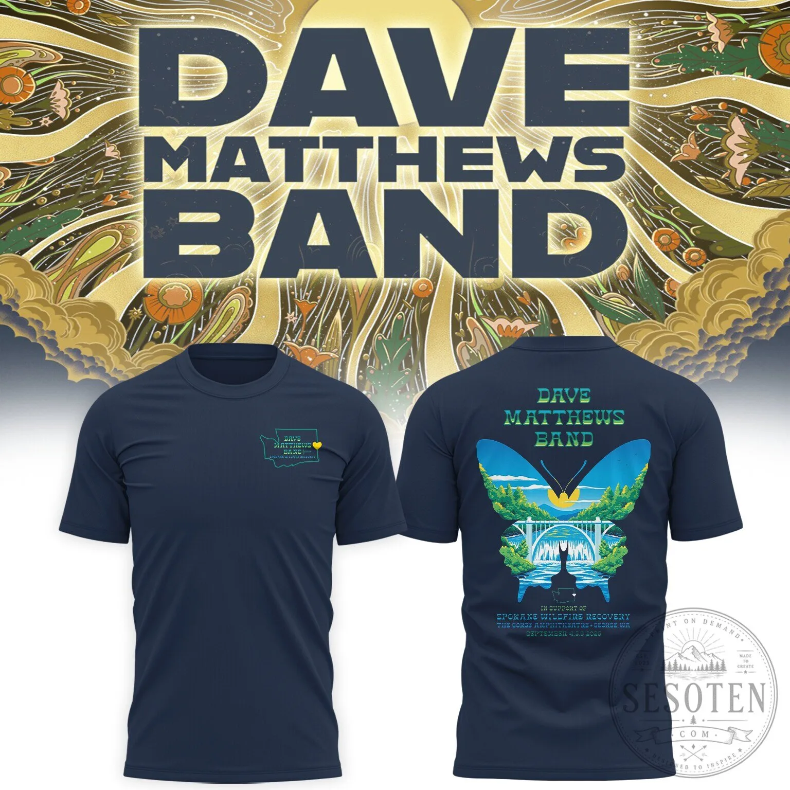 Limited Edition Shirt for Dave Matthews Band Live Gig at Gorge, George WA, September 2026 8 Limited Edition Shirt for Dave Matthews Band Live Gig at Gorge, George WA, September 2026