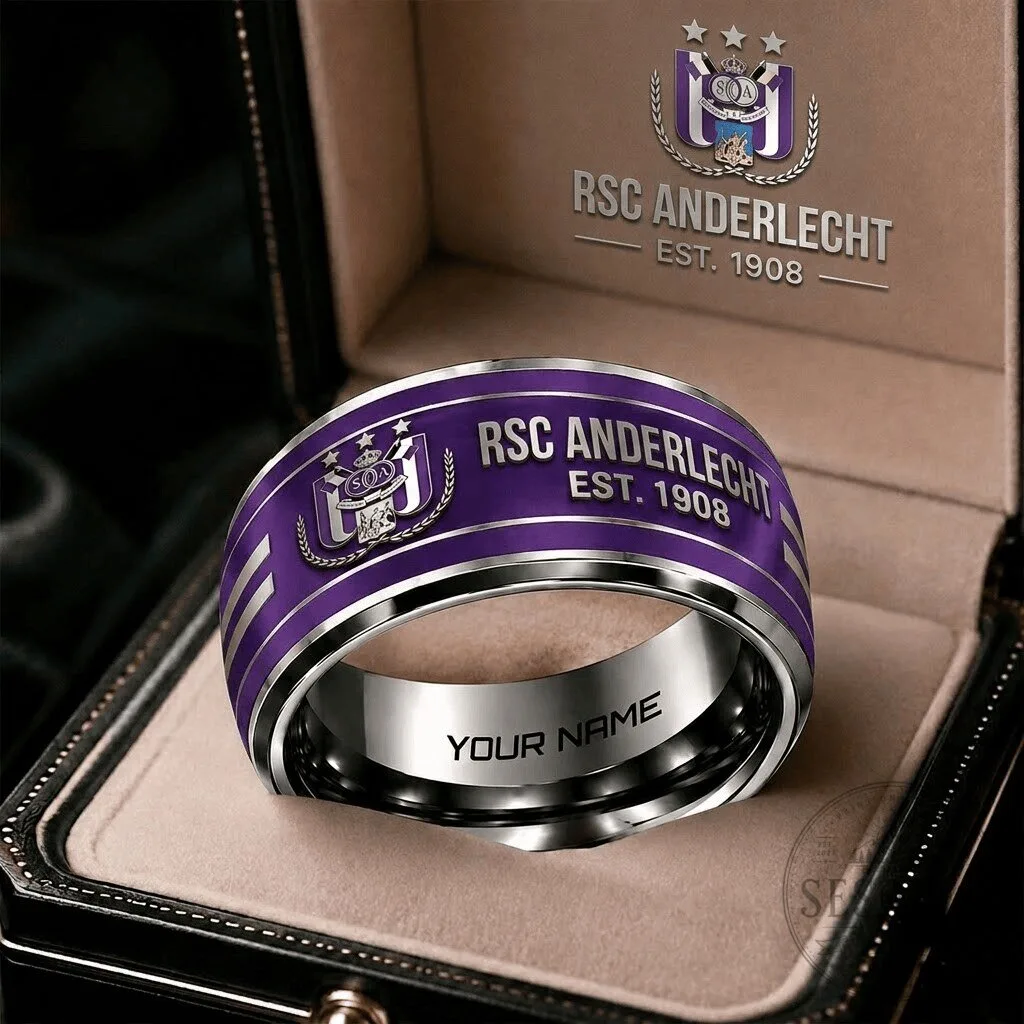 RSC Anderlecht Belgian Pro League Personalized Purple Ring 2 RSC Anderlecht Belgian Pro League Personalized Purple Ring