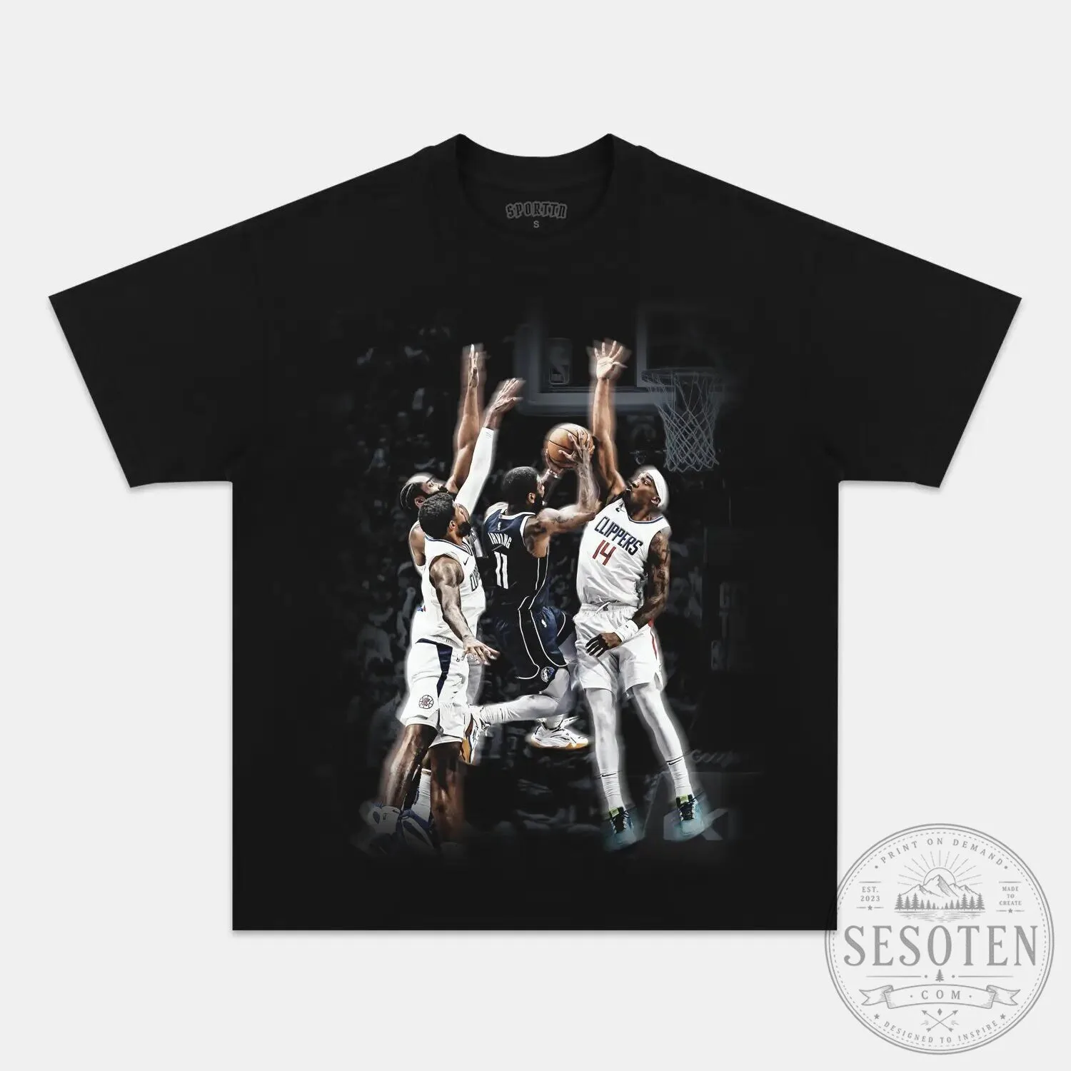 Kyrie Irving Vintage Basketball Player Graphic Print T-Shirt