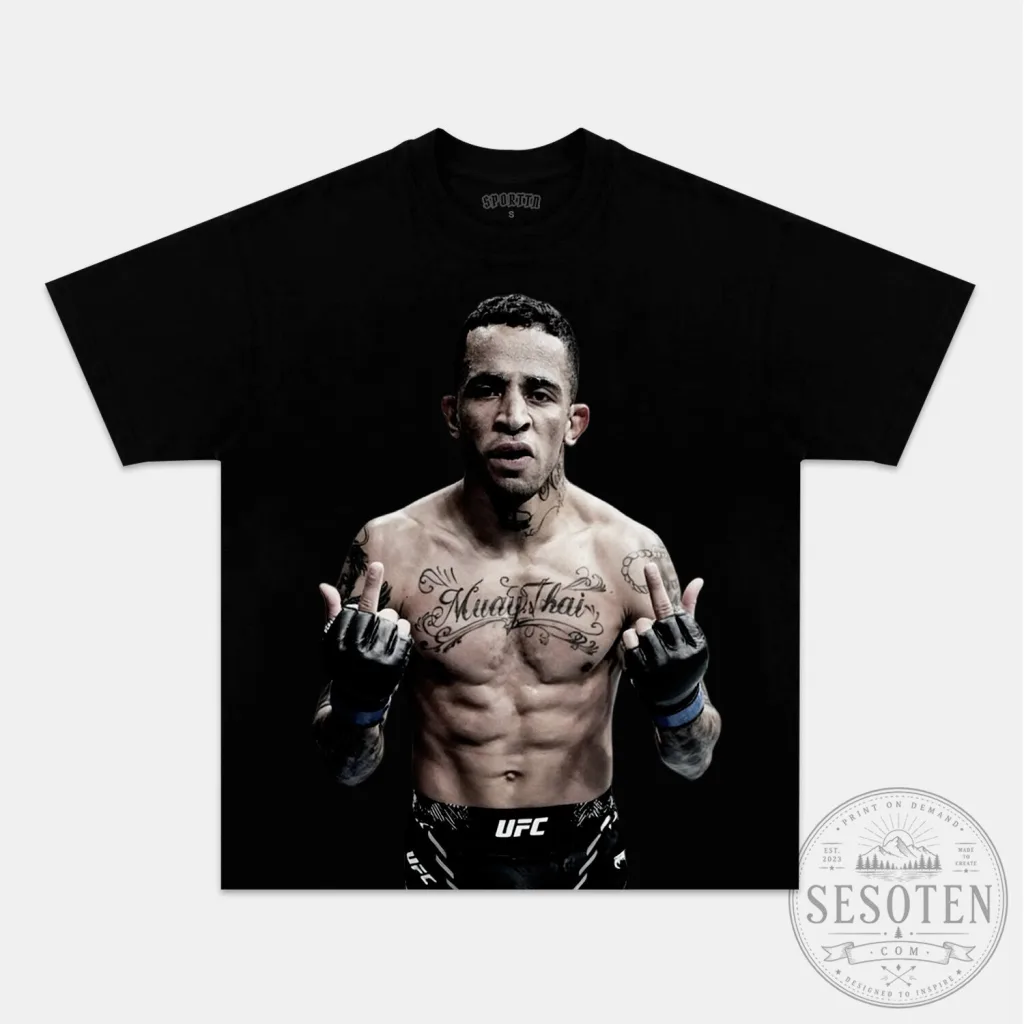 Carlos Prates UFC Fighter Black Graphic Print T-Shirt Carlos Prates UFC Fighter Black Graphic Print T-Shirt