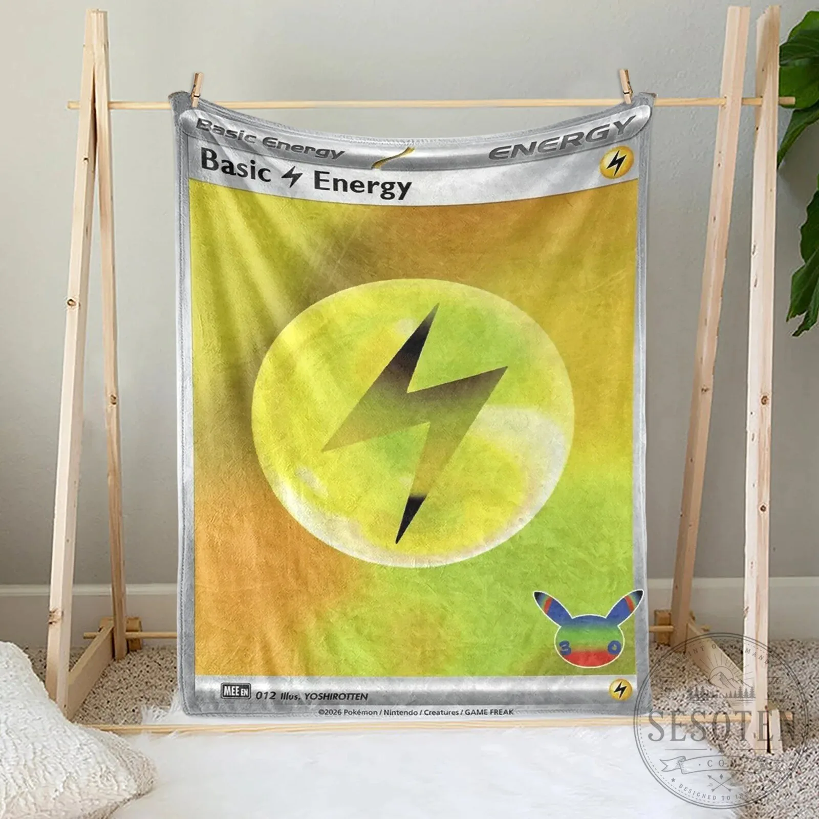 Pokemon Basic Energy Card Design Plush Fleece Blanket 8 Pokemon Basic Energy Card Design Plush Fleece Blanket