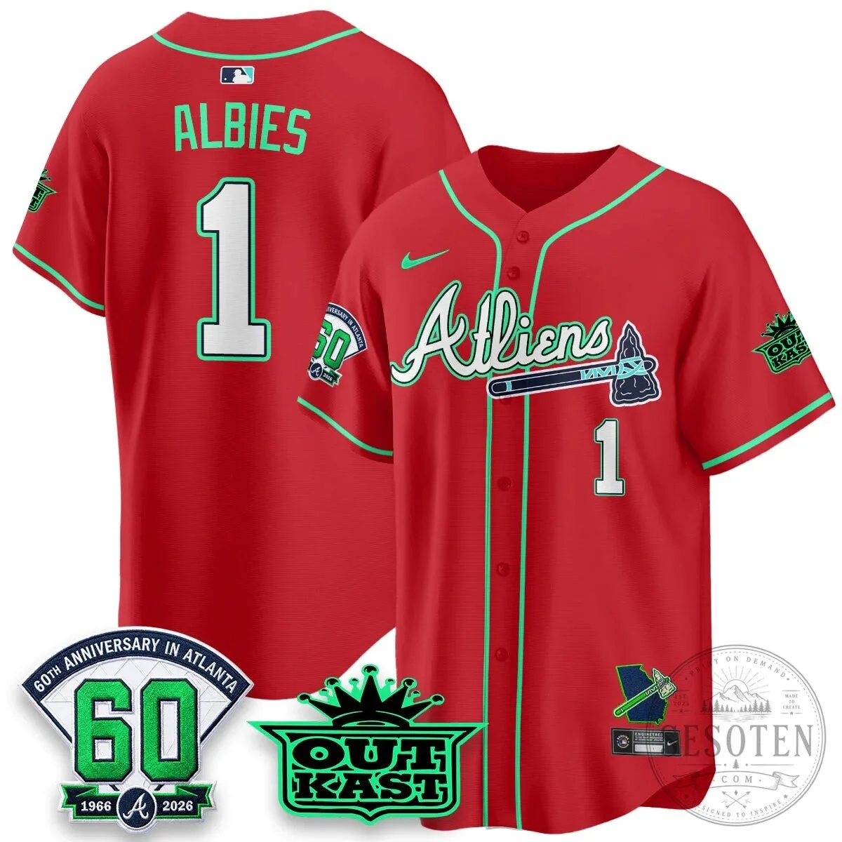 Atlanta Braves Aaron 44 Outkast 60th Anniversary Baseball Jersey 95 Atlanta Braves Aaron 44 Outkast 60th Anniversary Baseball Jersey