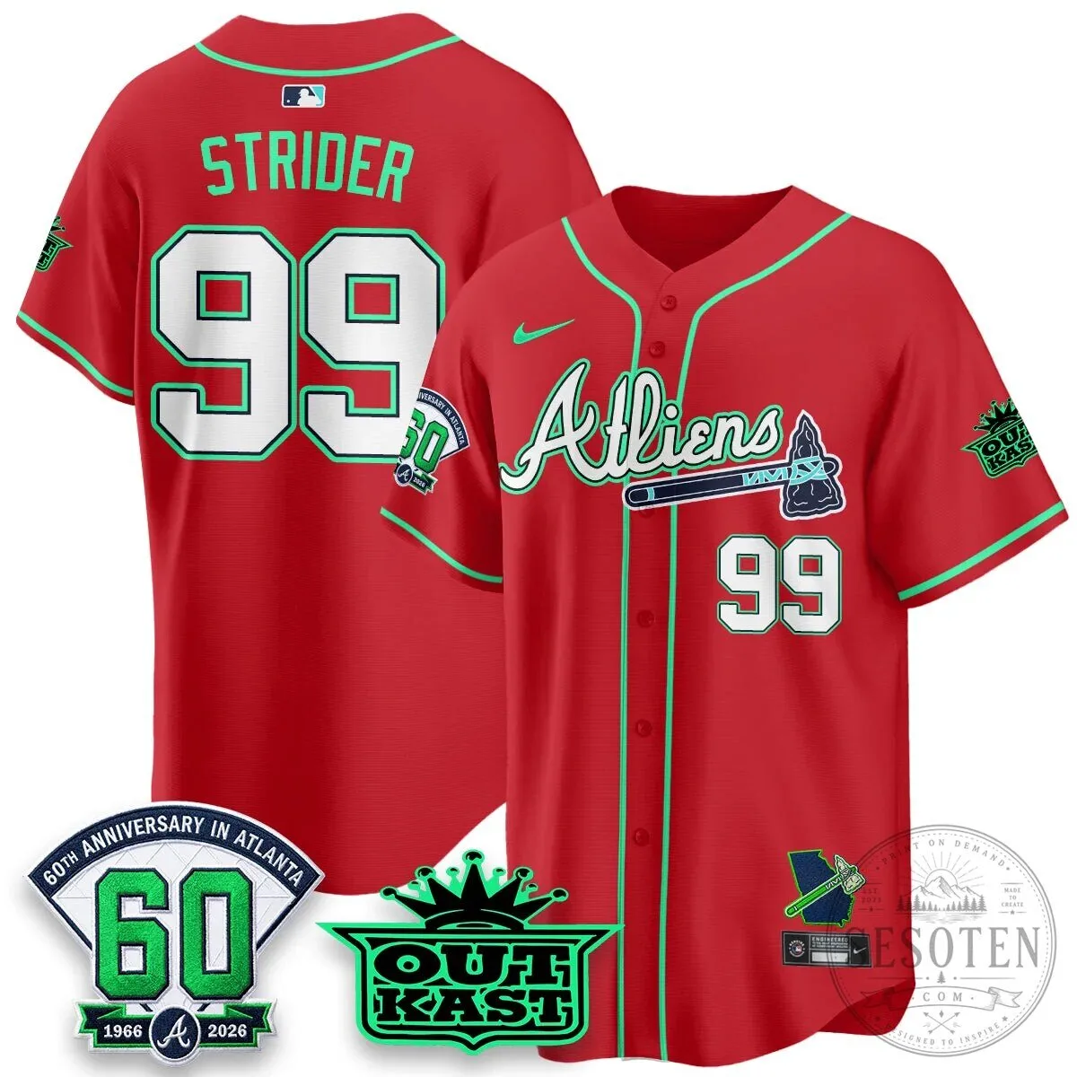 Atlanta Braves Aaron 44 Outkast 60th Anniversary Baseball Jersey 96 Atlanta Braves Aaron 44 Outkast 60th Anniversary Baseball Jersey