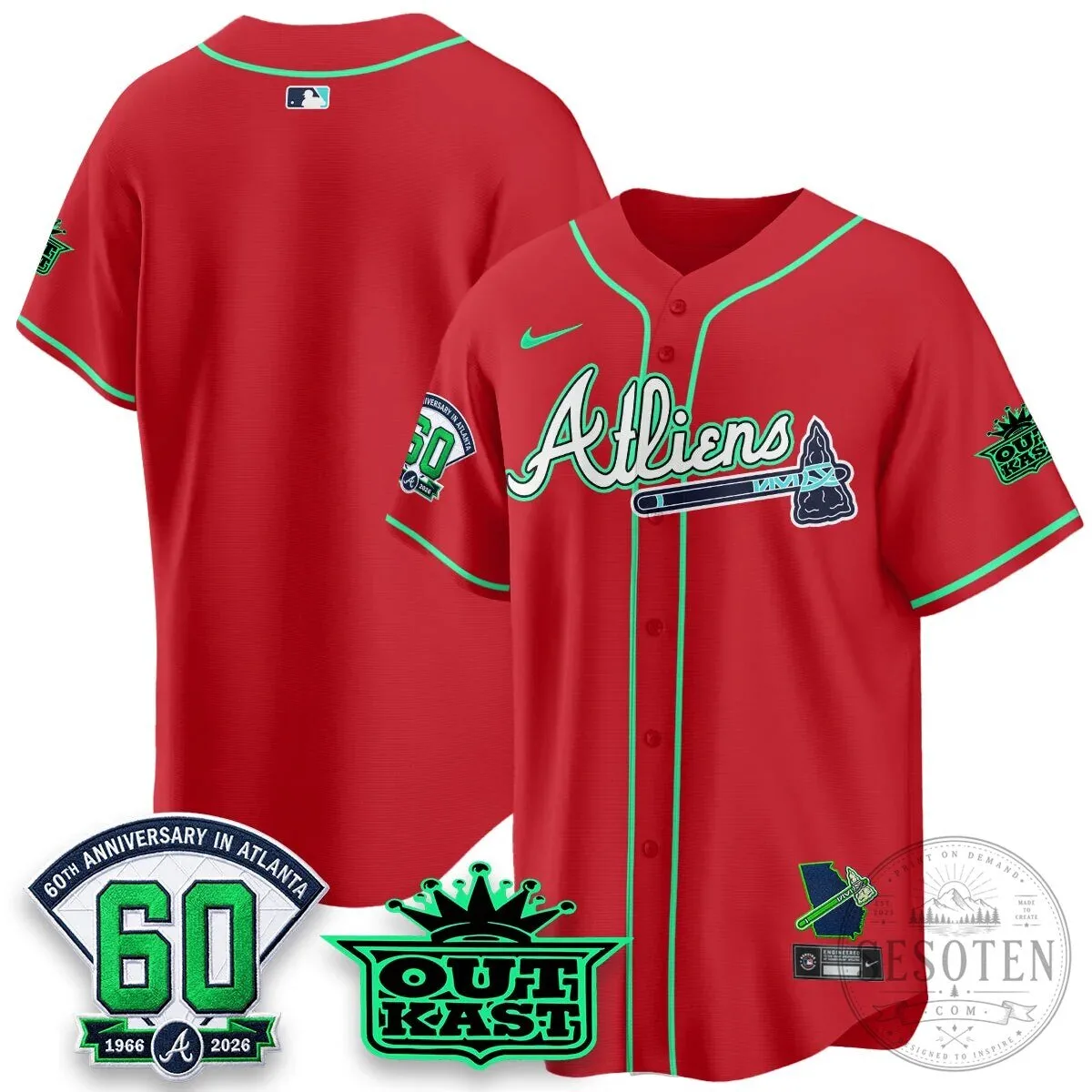 Atlanta Braves Aaron 44 Outkast 60th Anniversary Baseball Jersey 102 Atlanta Braves Aaron 44 Outkast 60th Anniversary Baseball Jersey