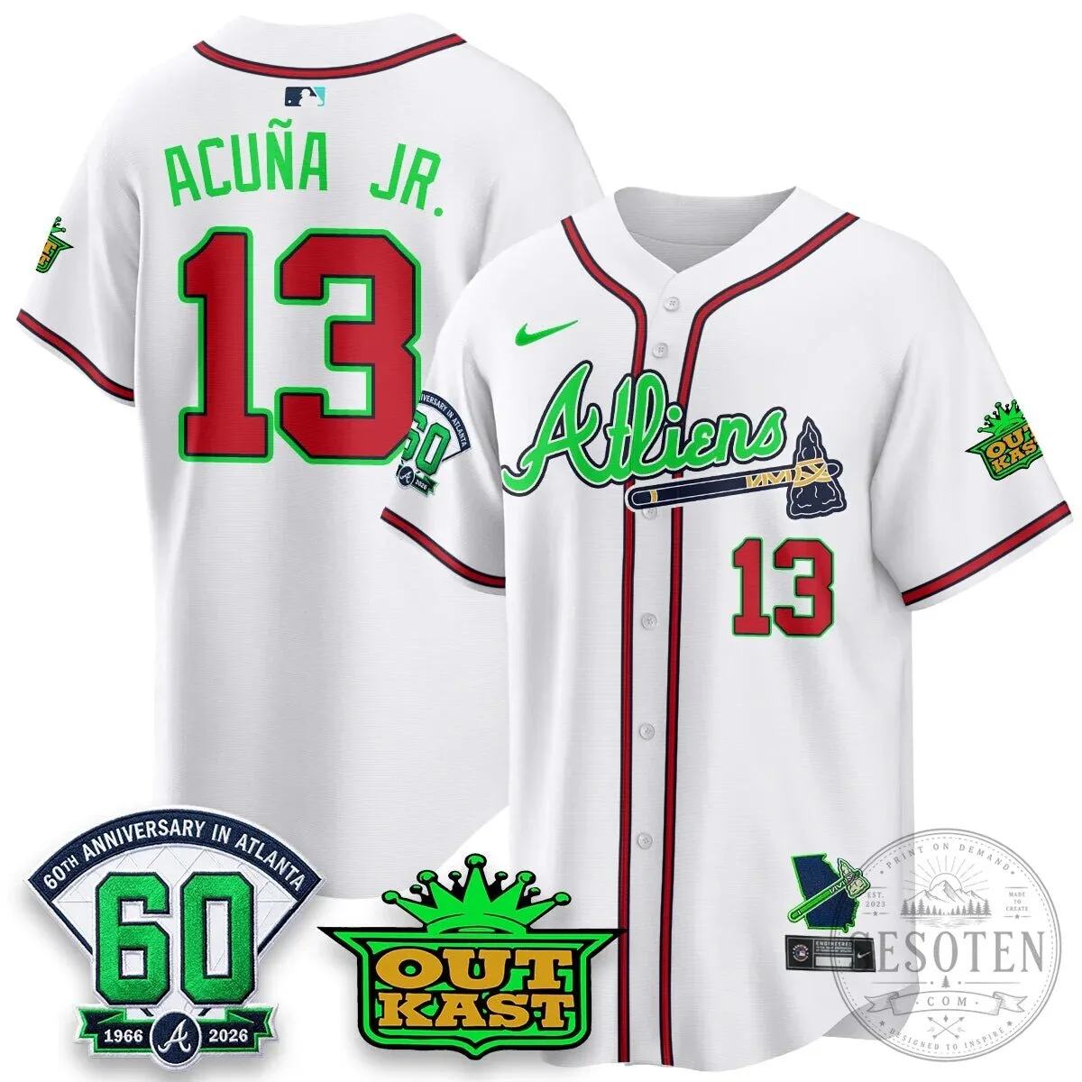 Atlanta Braves Aaron 44 Outkast 60th Anniversary Baseball Jersey 103 Atlanta Braves Aaron 44 Outkast 60th Anniversary Baseball Jersey