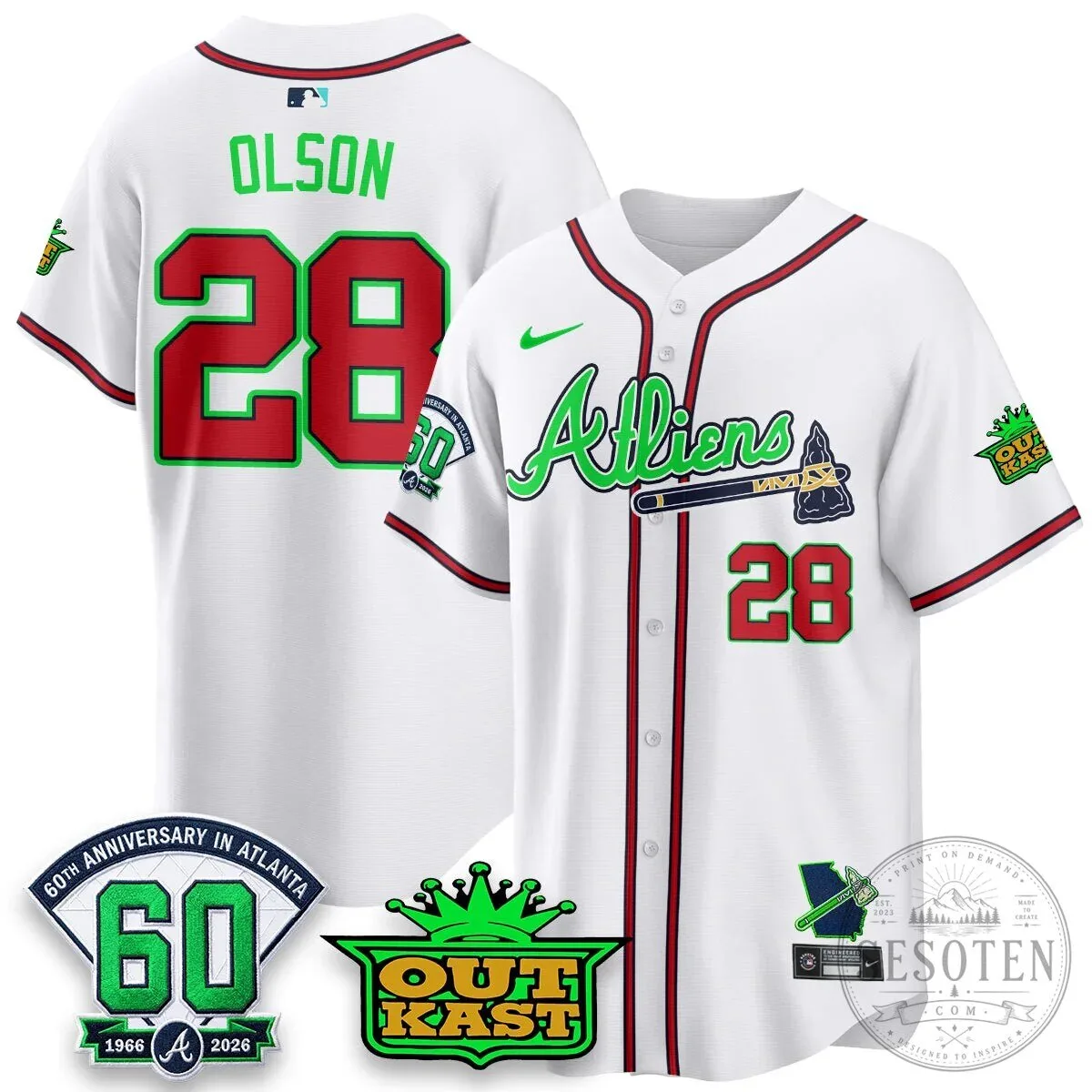Atlanta Braves Aaron 44 Outkast 60th Anniversary Baseball Jersey 104 Atlanta Braves Aaron 44 Outkast 60th Anniversary Baseball Jersey