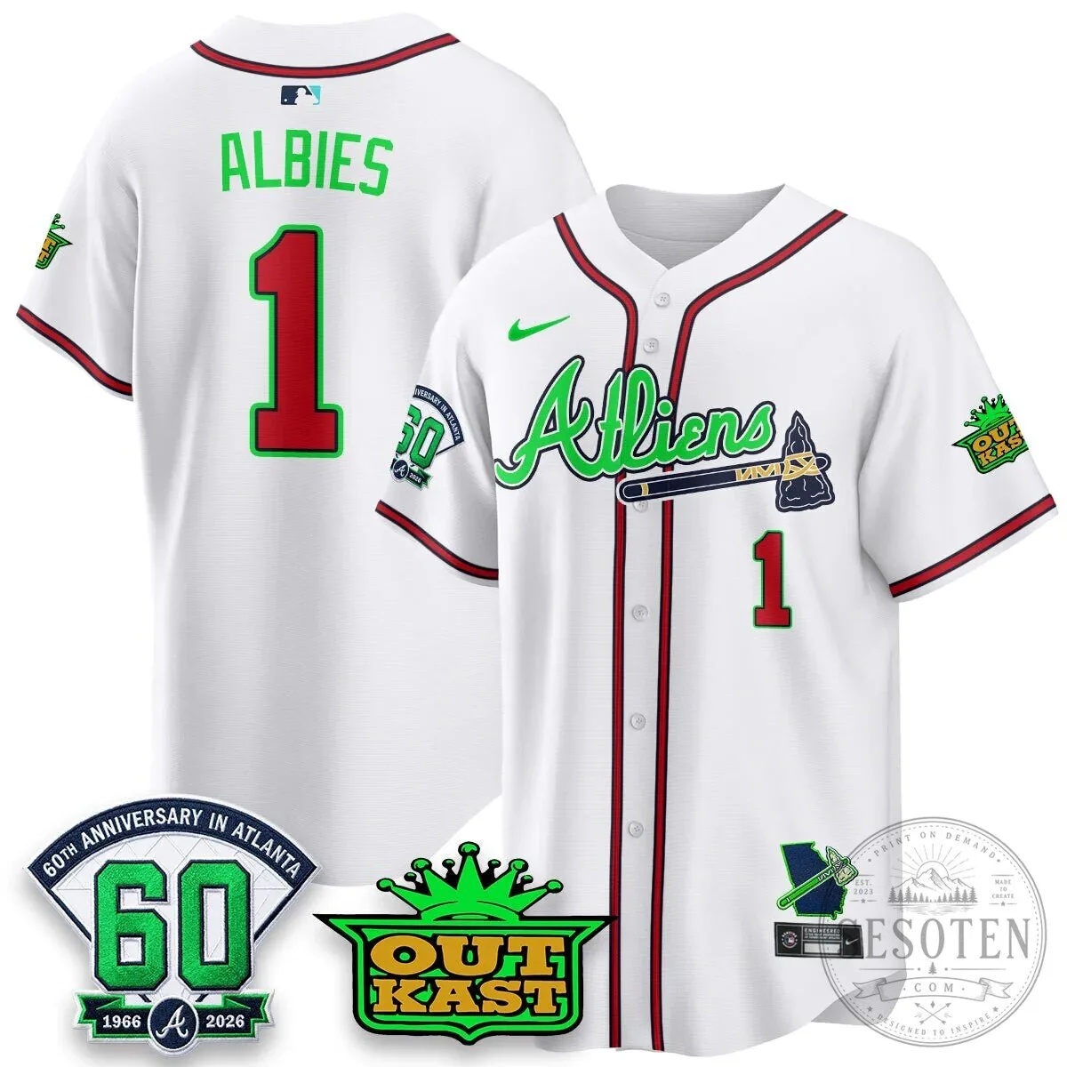Atlanta Braves Aaron 44 Outkast 60th Anniversary Baseball Jersey 106 Atlanta Braves Aaron 44 Outkast 60th Anniversary Baseball Jersey