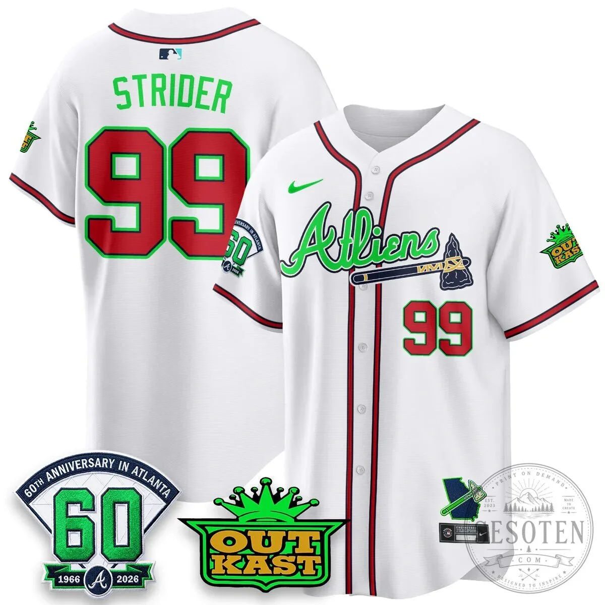 Atlanta Braves Aaron 44 Outkast 60th Anniversary Baseball Jersey 107 Atlanta Braves Aaron 44 Outkast 60th Anniversary Baseball Jersey