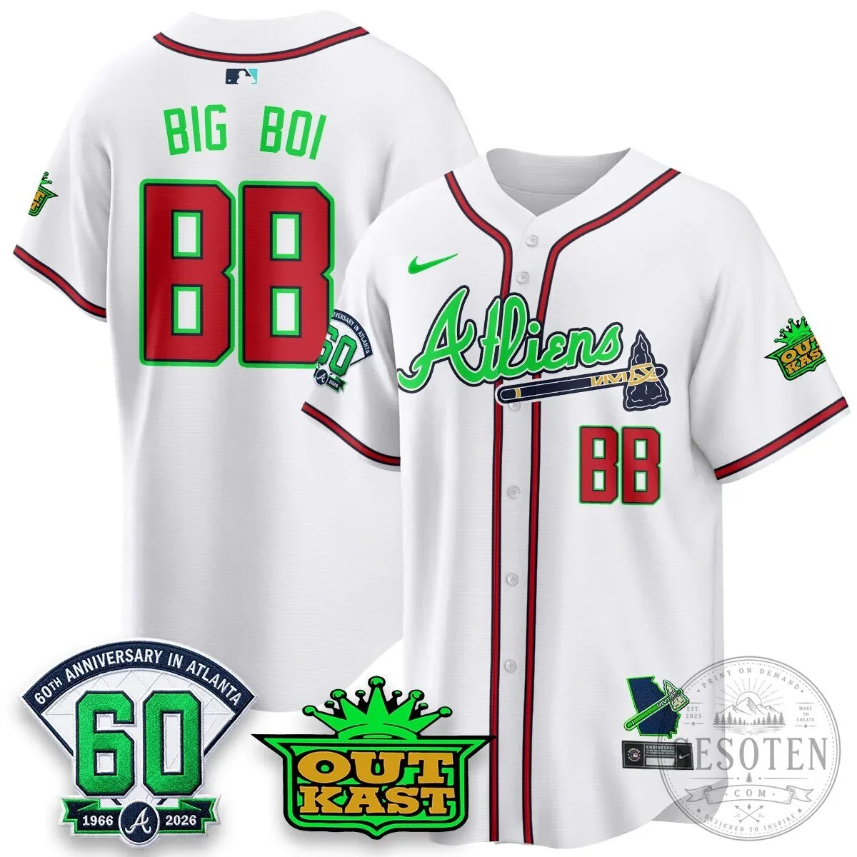 Atlanta Braves Aaron 44 Outkast 60th Anniversary Baseball Jersey 112 Atlanta Braves Aaron 44 Outkast 60th Anniversary Baseball Jersey