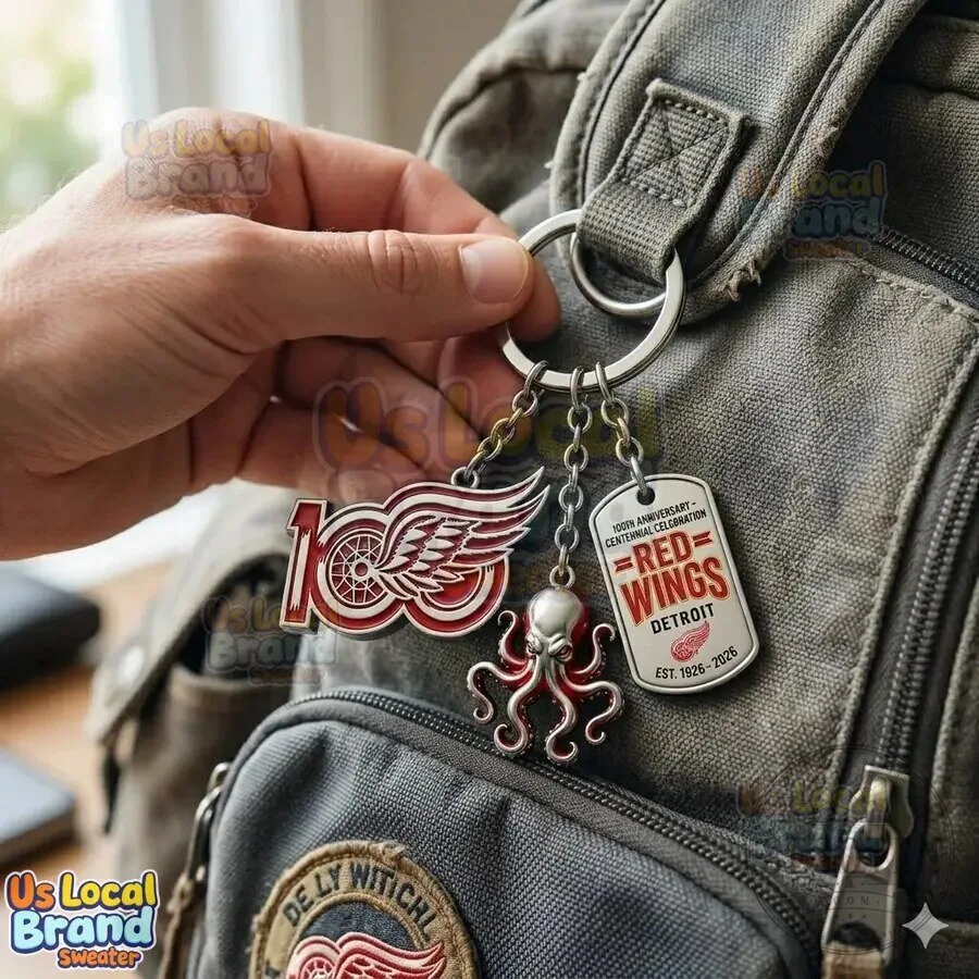Detroit Red Wings 100th Anniversary Centennial Celebration Keychain