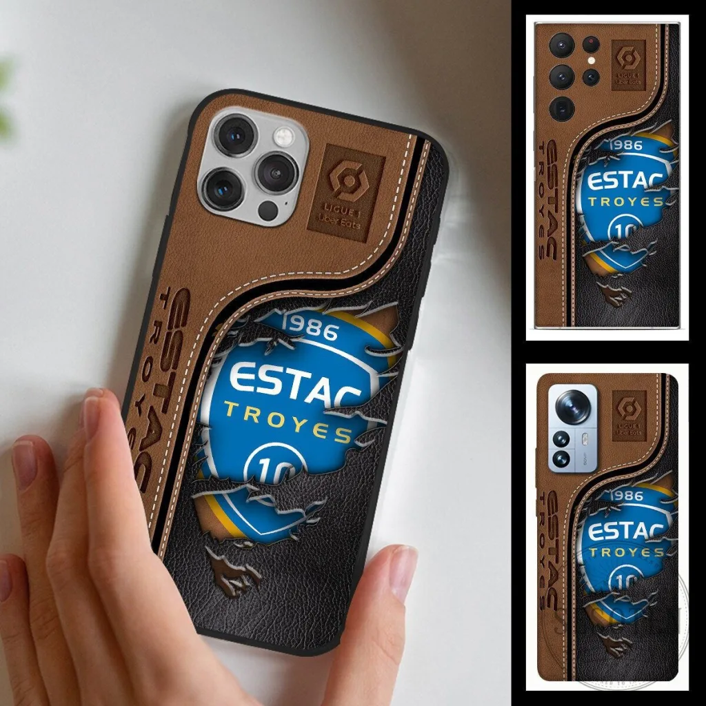 ESTAC Troyes Football Club Faux Leather Phone Case ESTAC Troyes Football Club Faux Leather Phone Case