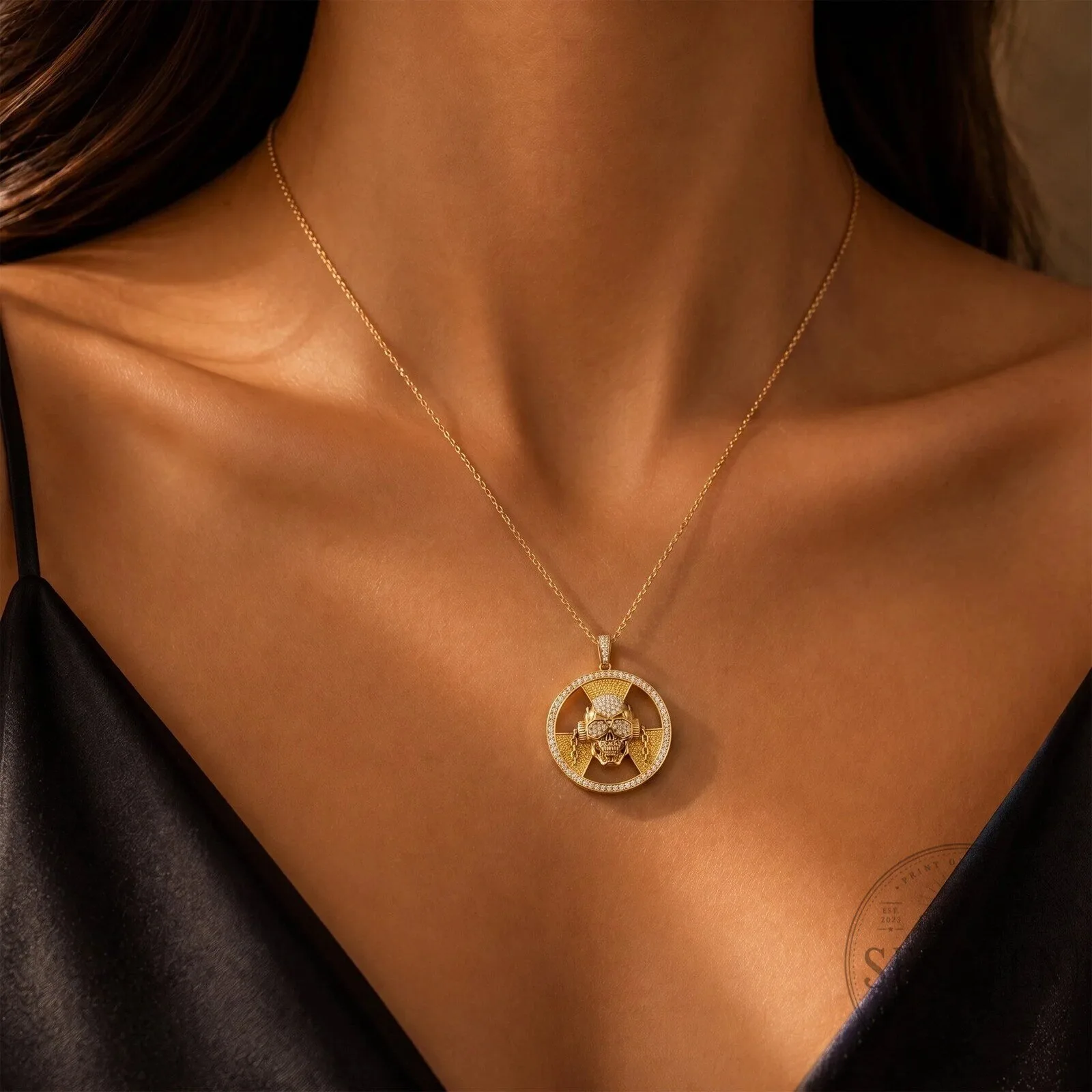 Megadeth Vic Rattlehead Commemorative Gold Diamond Pendant Necklace 9 Megadeth Vic Rattlehead Commemorative Gold Diamond Pendant Necklace
