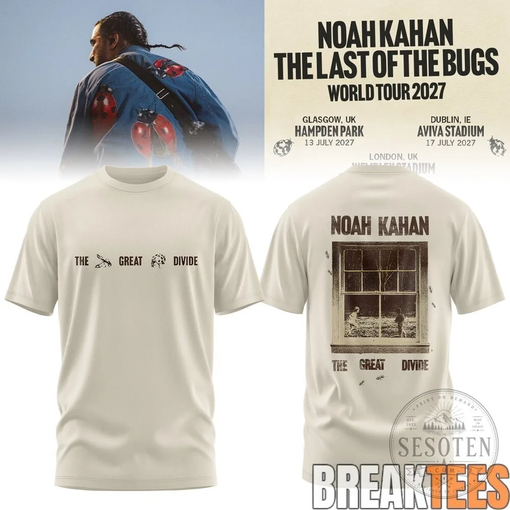Noah Kahan The Great Divide The Last of the Bugs World Tour 2027 T-Shirt 1 Noah Kahan The Great Divide The Last of the Bugs World Tour 2027 T-Shirt