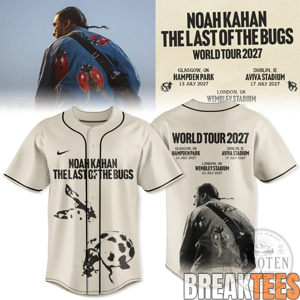 Noah Kahan The Last of the Bugs World Tour 2027 Baseball Jersey 7 Noah Kahan The Last of the Bugs World Tour 2027 Baseball Jersey