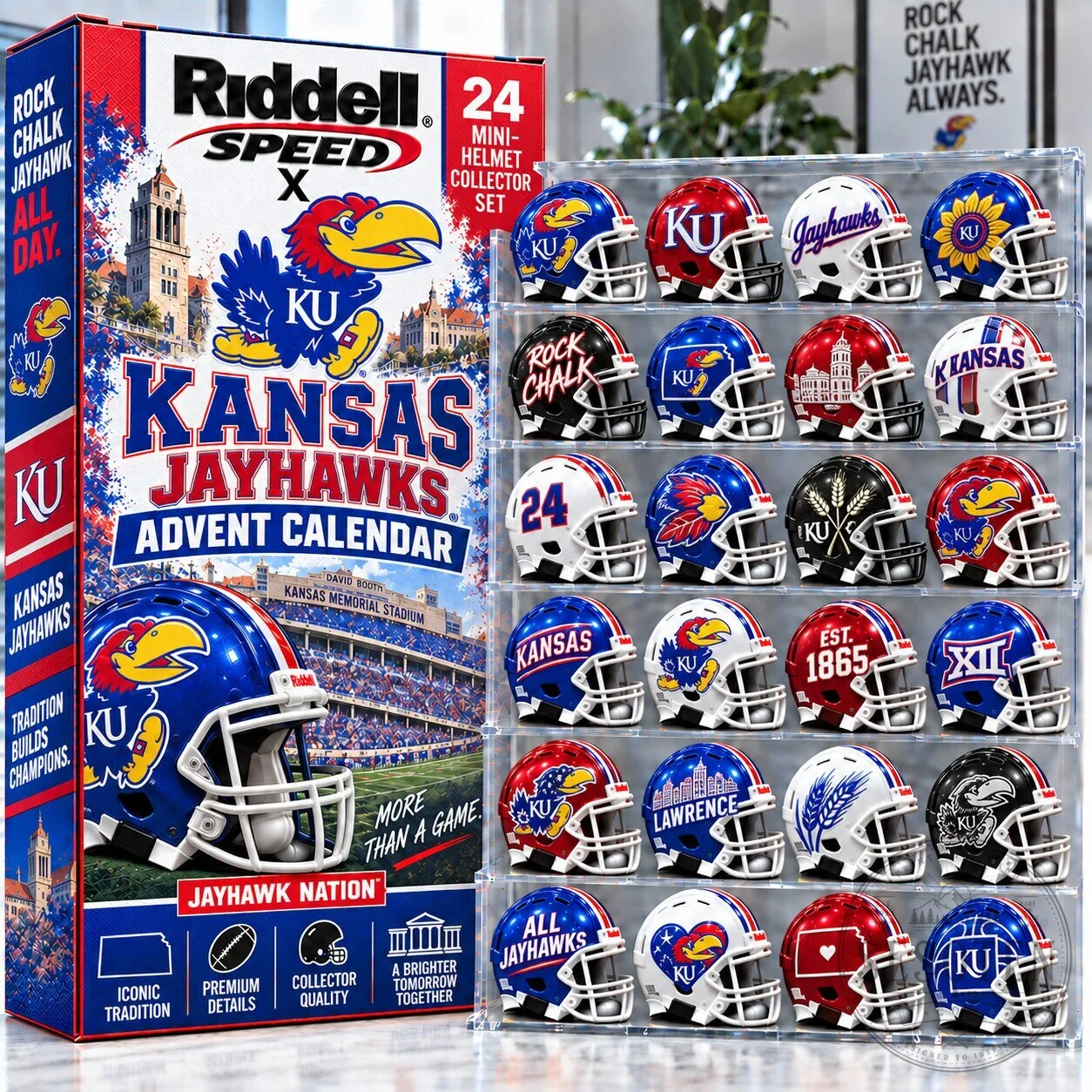 Kansas Jayhawks 24 Mini Helmet Collector Set Advent Calendar 3 Kansas Jayhawks 24 Mini Helmet Collector Set Advent Calendar