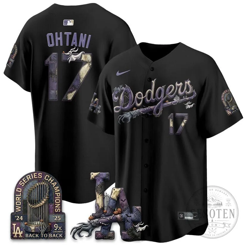 Los Angeles Dodgers Shohei Ohtani Nightmare Before Christmas Halloween Baseball Jersey