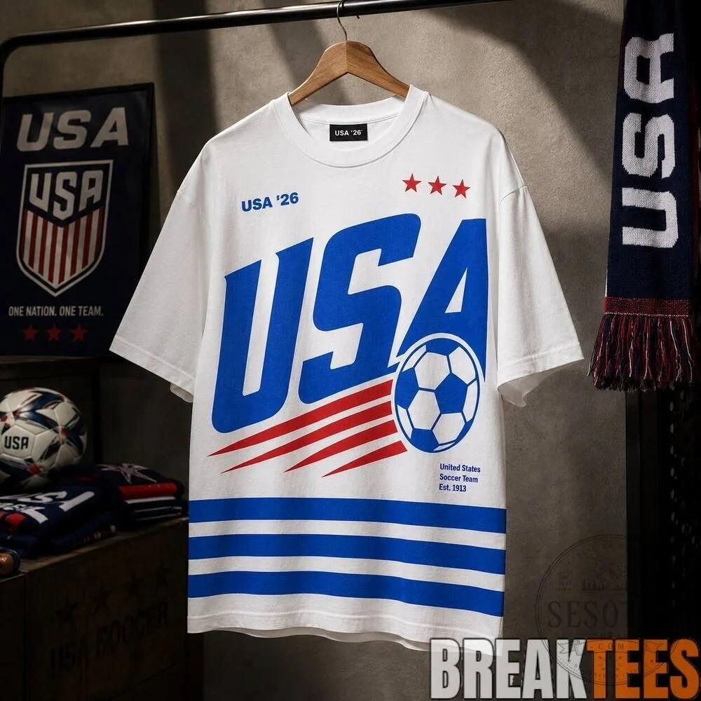 USA Soccer Team 2026 World Cup White Graphic T-Shirt 7 USA Soccer Team 2026 World Cup White Graphic T-Shirt