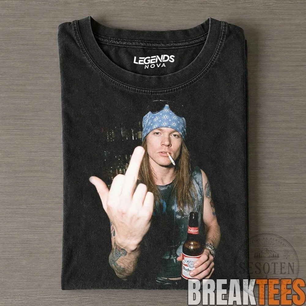 Axl Rose Giving The Finger Guns N' Roses Rock Band Graphic T-Shirt