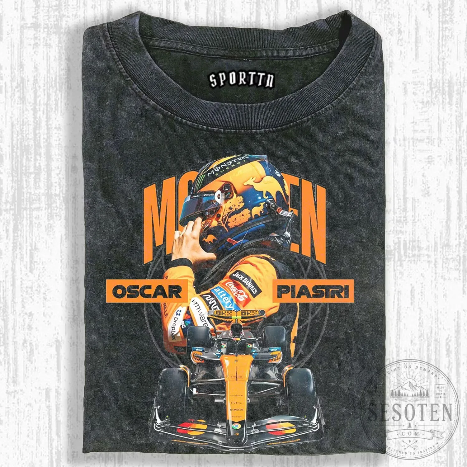 Oscar Piastri Formula One Racing Driver Vintage Washed T-Shirt