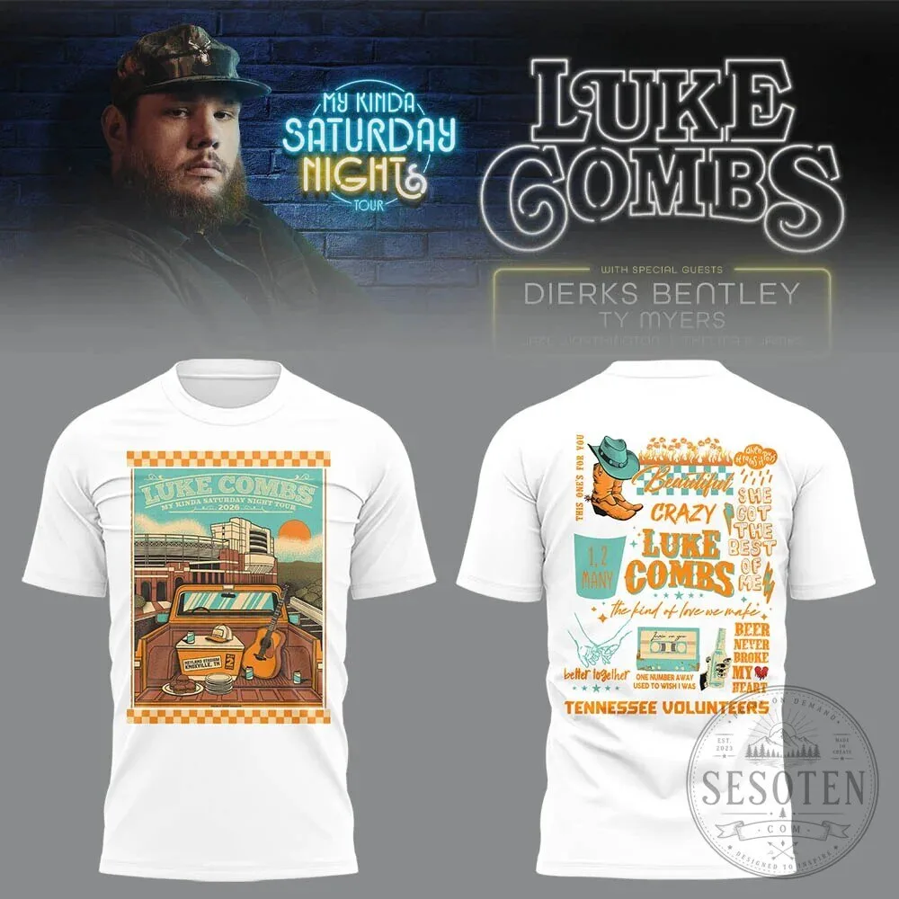 Luke Combs My Kinda Saturday Night Tour Tee from Neyland Stadium Concert