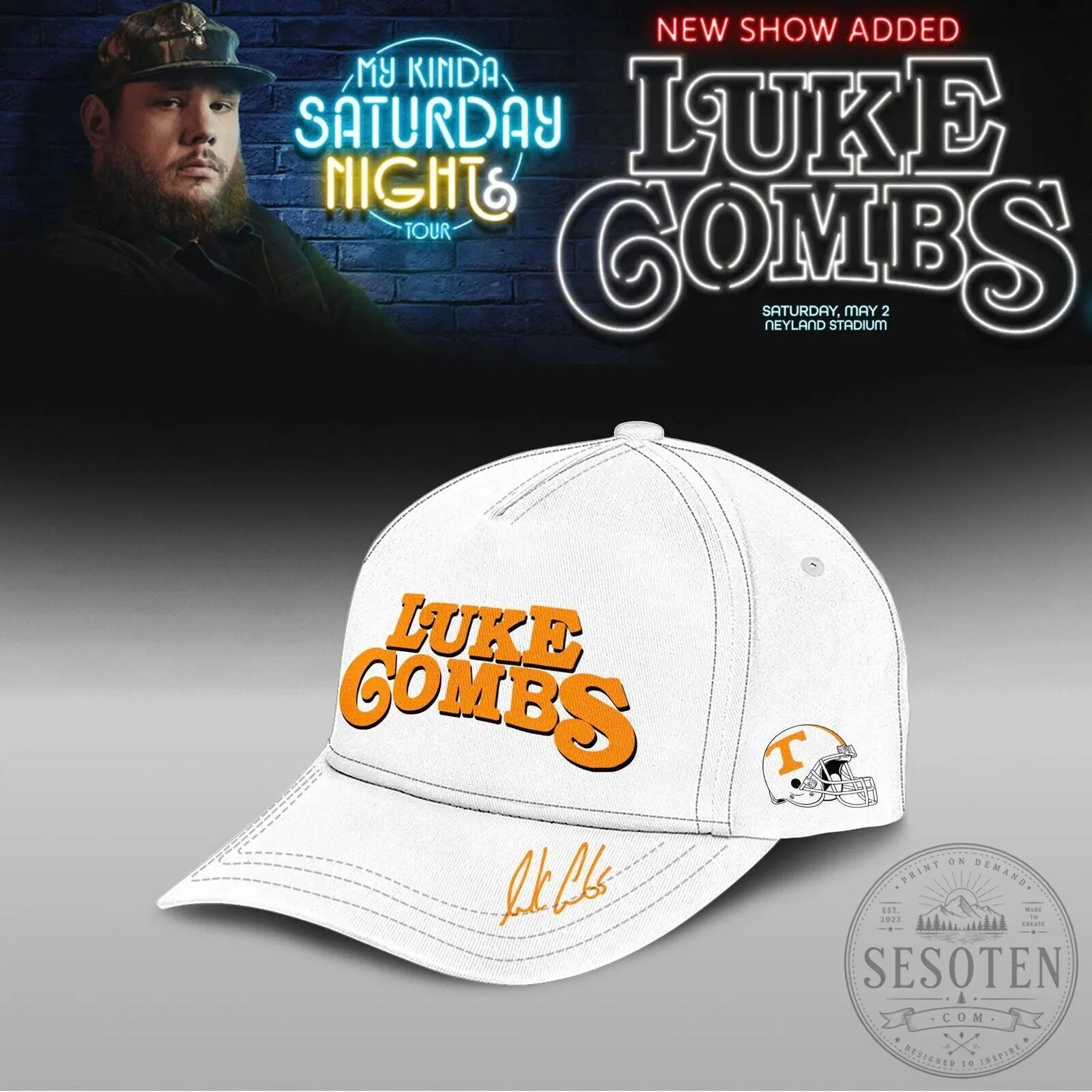 Luke Combs My Kinda Saturday Night Tour Tee from Neyland Stadium Concert 8 Luke Combs My Kinda Saturday Night Tour Tee from Neyland Stadium Concert
