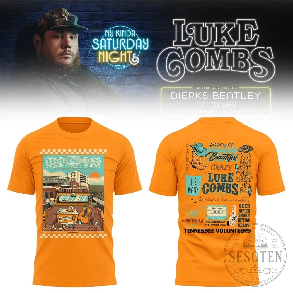 Luke Combs Neyland Stadium My Kinda Saturday Night Tour T-Shirt
