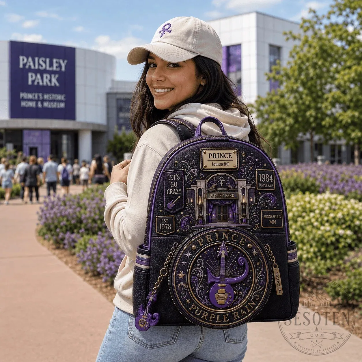 Prince Paisley Park Purple Rain Loungefly Mini Backpack 8 Prince Paisley Park Purple Rain Loungefly Mini Backpack