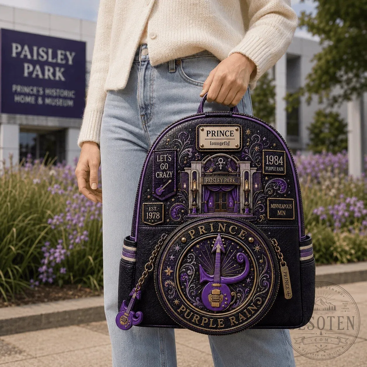Prince Paisley Park Purple Rain Loungefly Mini Backpack 9 Prince Paisley Park Purple Rain Loungefly Mini Backpack