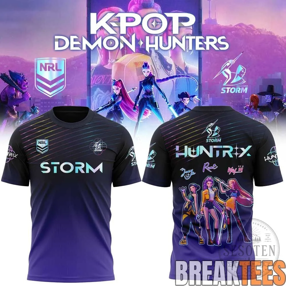 Melbourne Storm K-Pop Demon Hunters NRL Rugby League Team T-Shirt