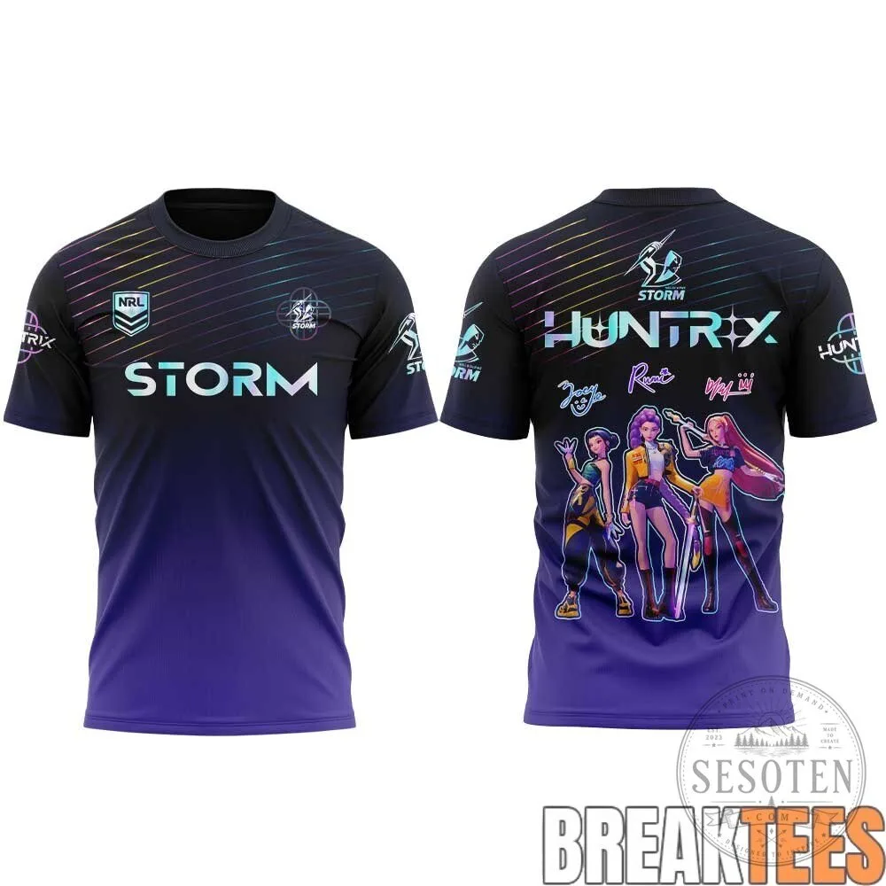 Melbourne Storm K-Pop Demon Hunters NRL Rugby League Team T-Shirt 7 Melbourne Storm K-Pop Demon Hunters NRL Rugby League Team T-Shirt