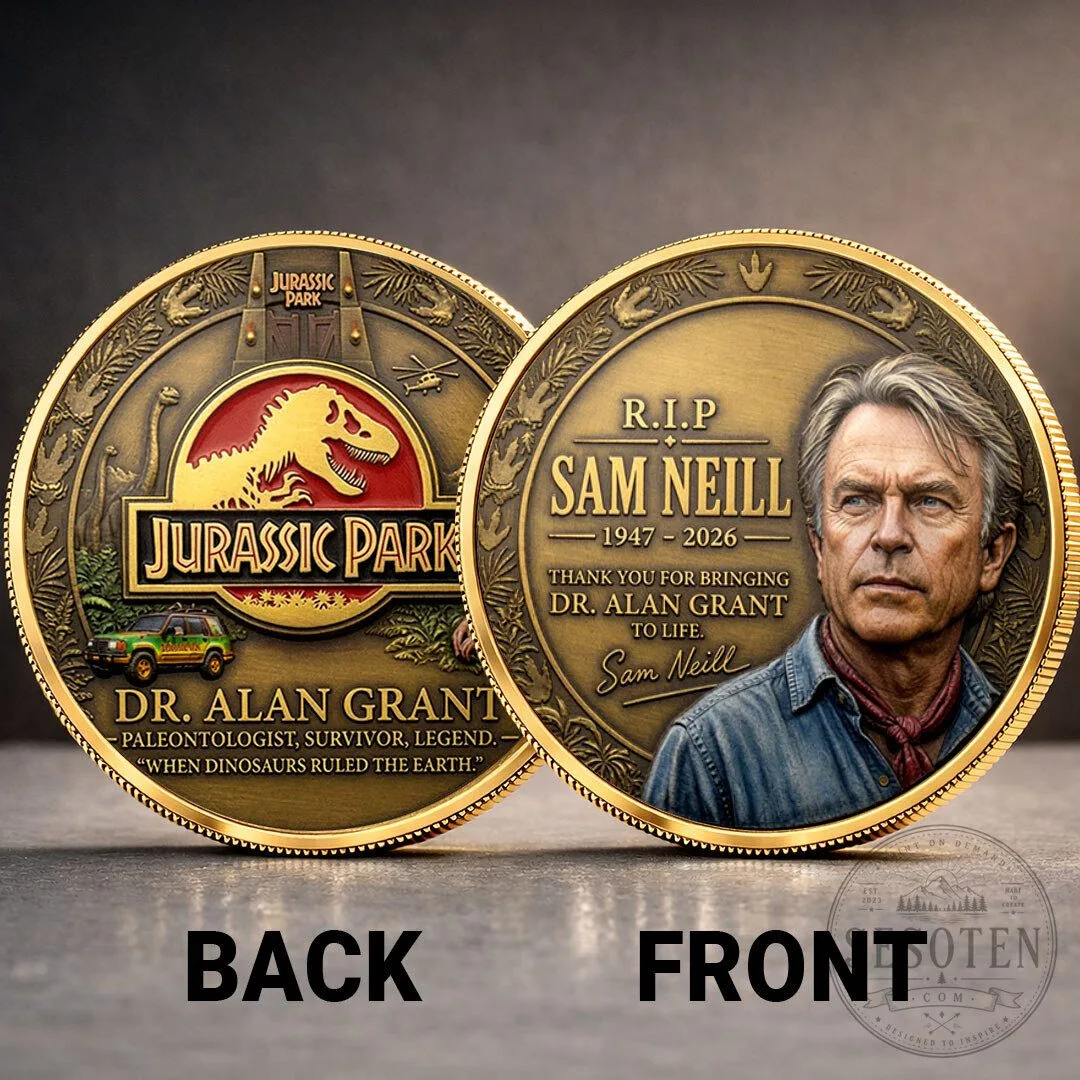 Jurassic Park Dr. Alan Grant Sam Neill Commemorative Coin 3 Jurassic Park Dr. Alan Grant Sam Neill Commemorative Coin