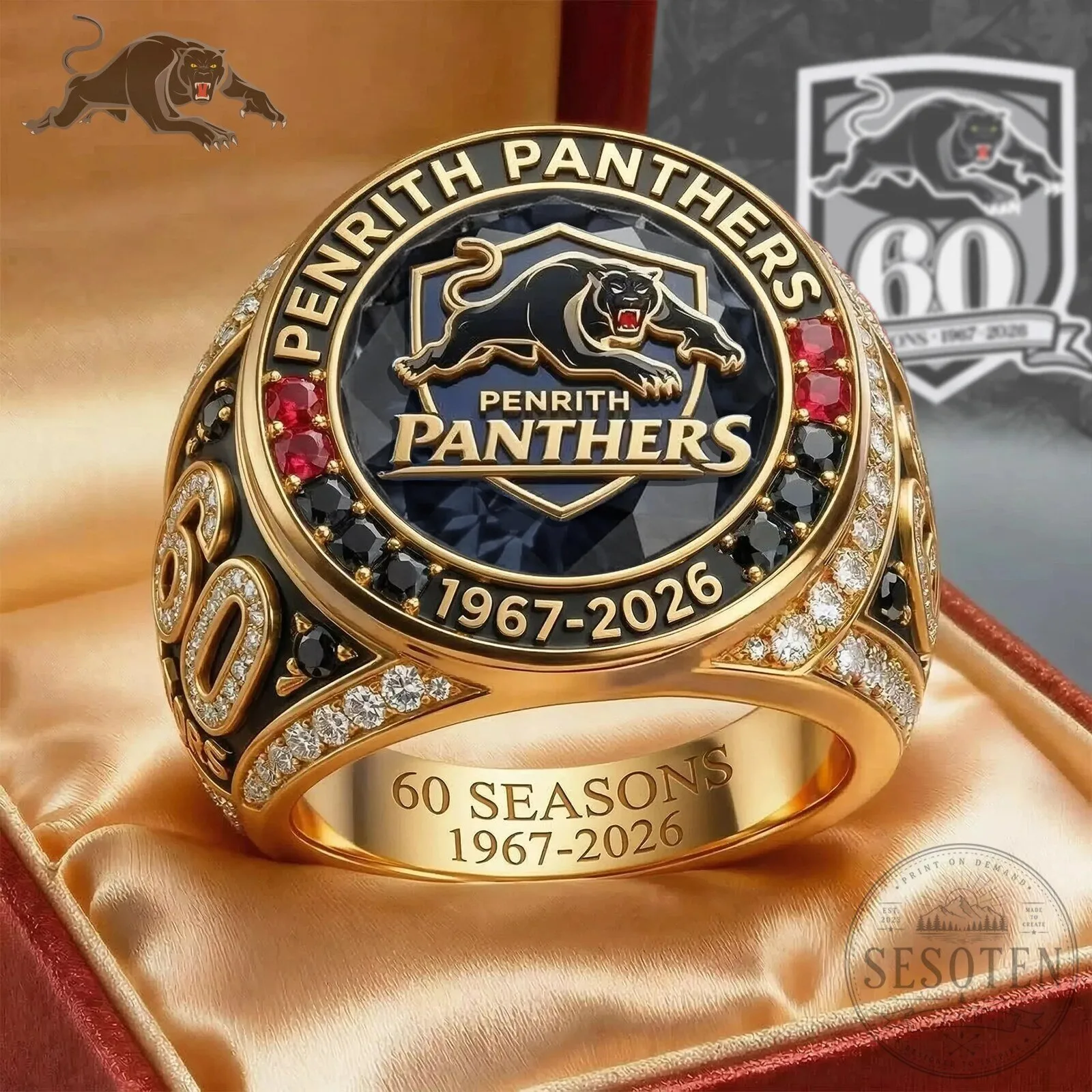 Penrith Panthers 60 Seasons Commemorative Championship Ring