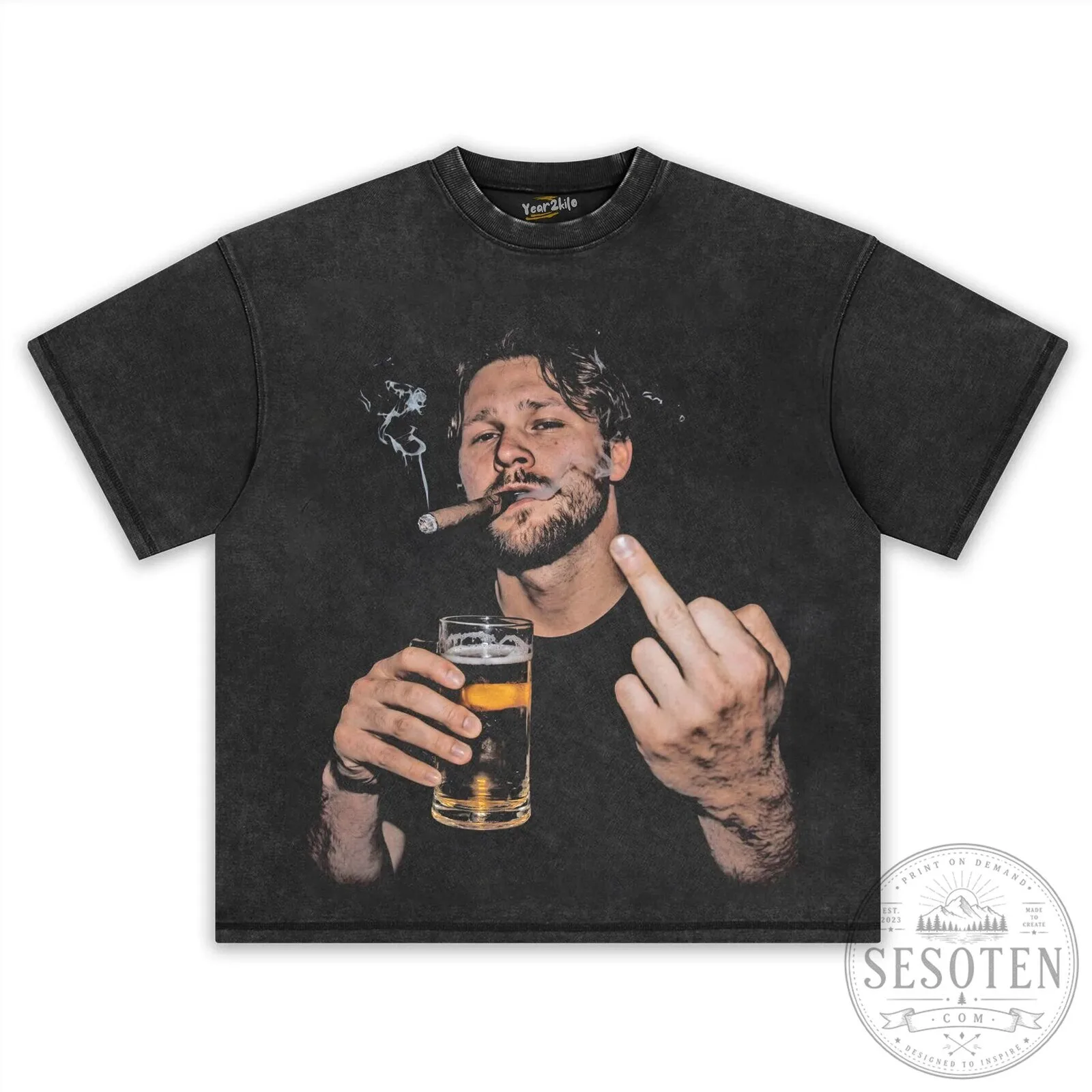 Josh Allen Flipping The Bird Meme Vintage Style T-Shirt 16 Josh Allen Flipping The Bird Meme Vintage Style T-Shirt