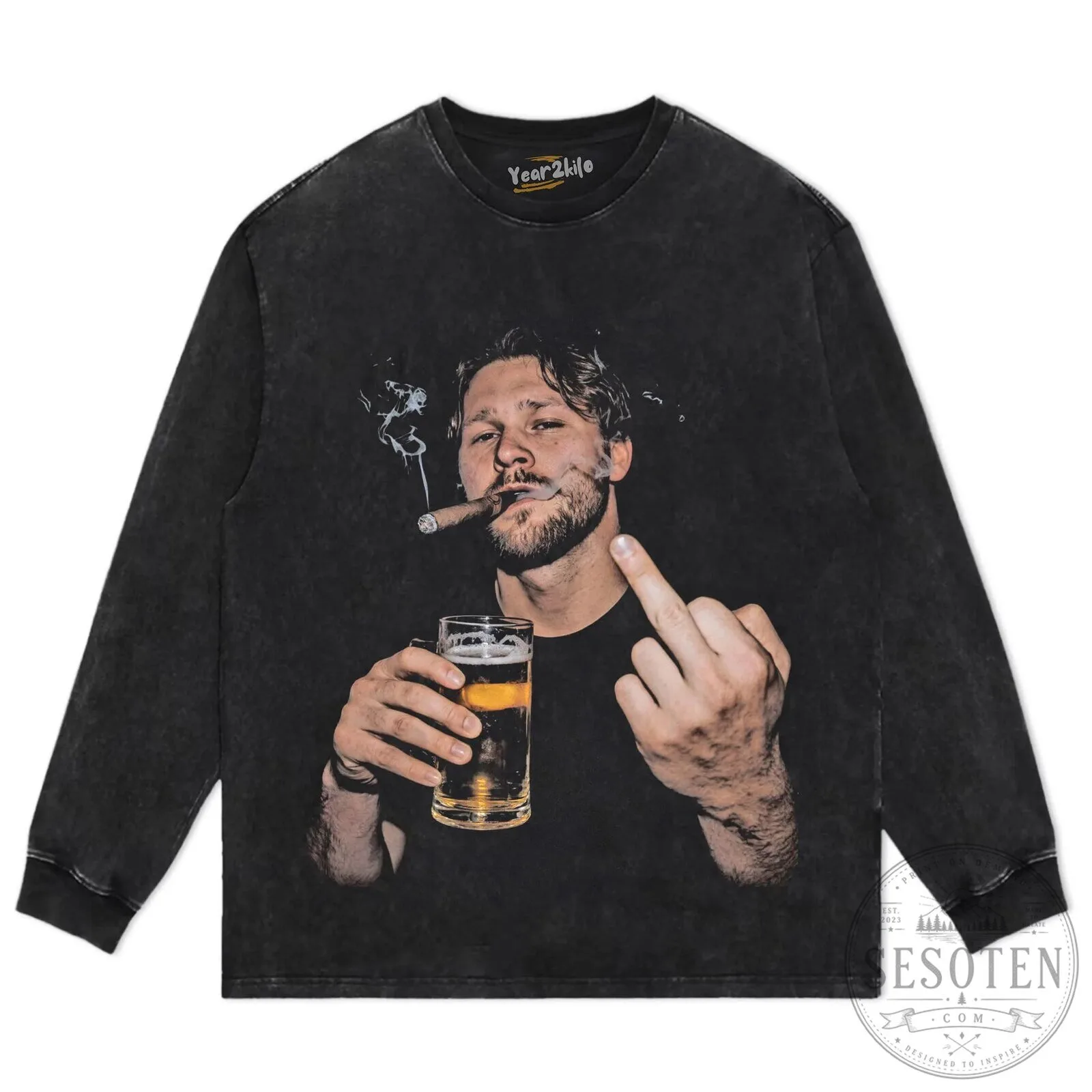 Josh Allen Flipping The Bird Meme Vintage Style T-Shirt 20 Josh Allen Flipping The Bird Meme Vintage Style T-Shirt