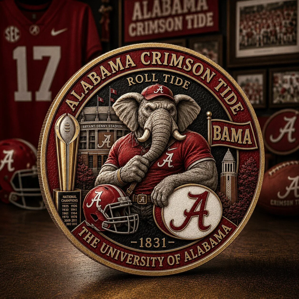 Alabama Crimson Tide University of Alabama Elephant Mascot Commemorative Coin
