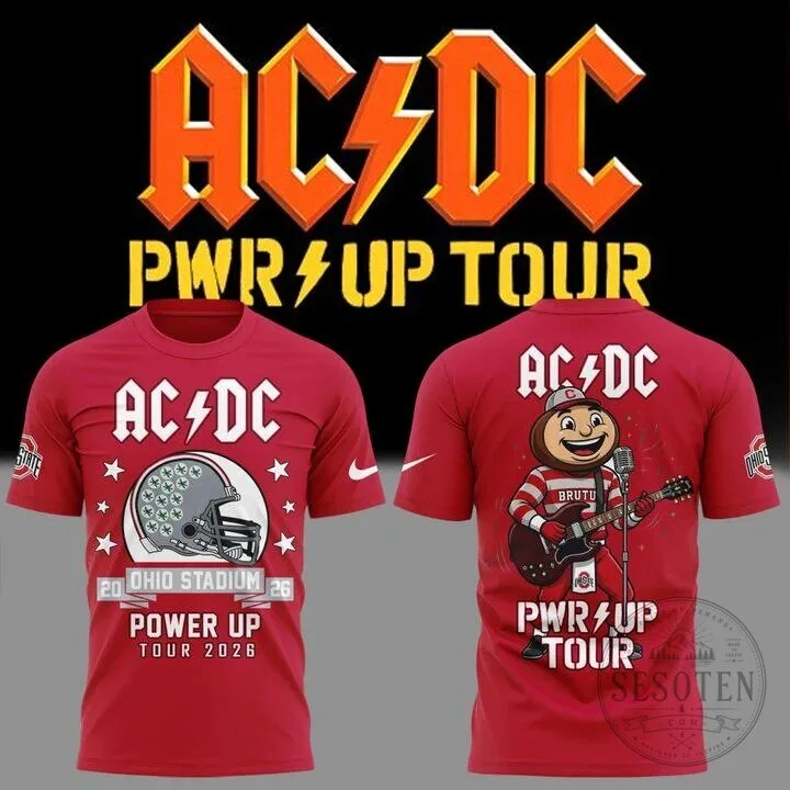 2026 Power Up Tour T-Shirt for Ohio State Buckeyes Football by AC/DC