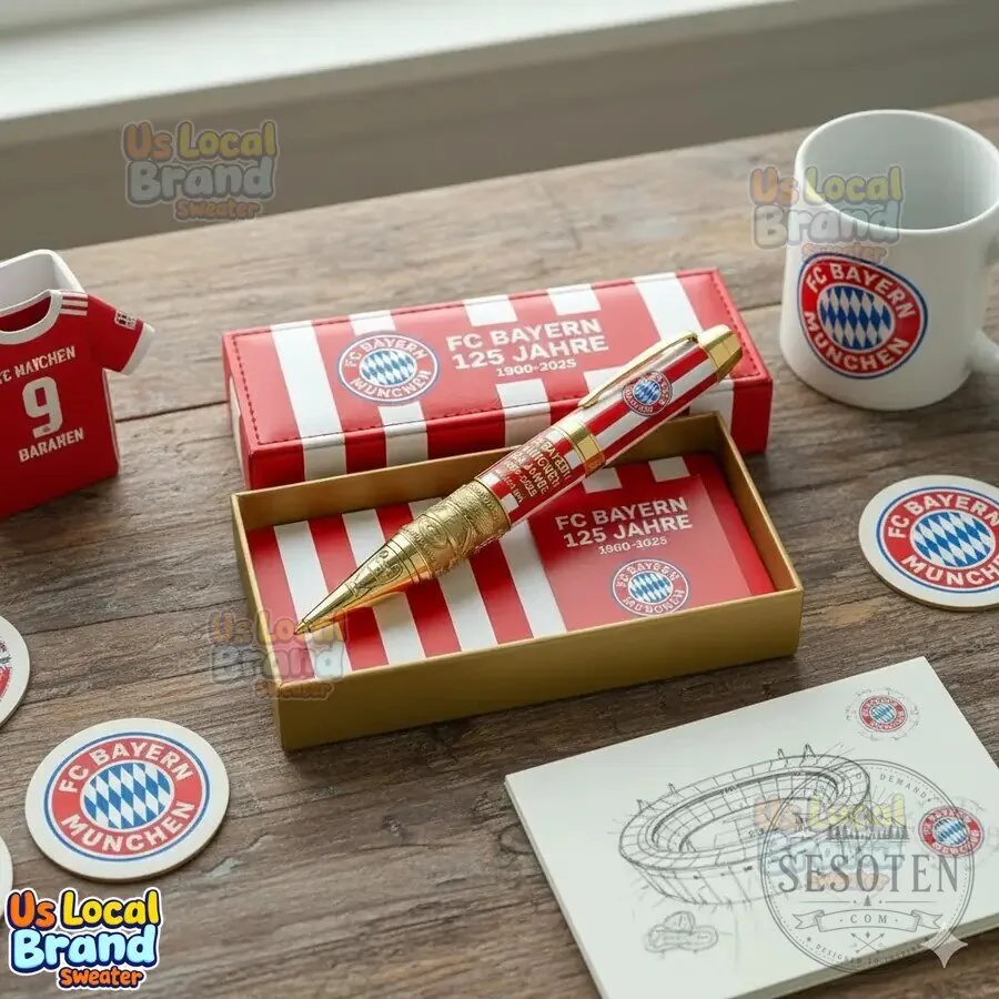 FC Bayern Munich 125th Anniversary Gold Striped Commemorative Pen