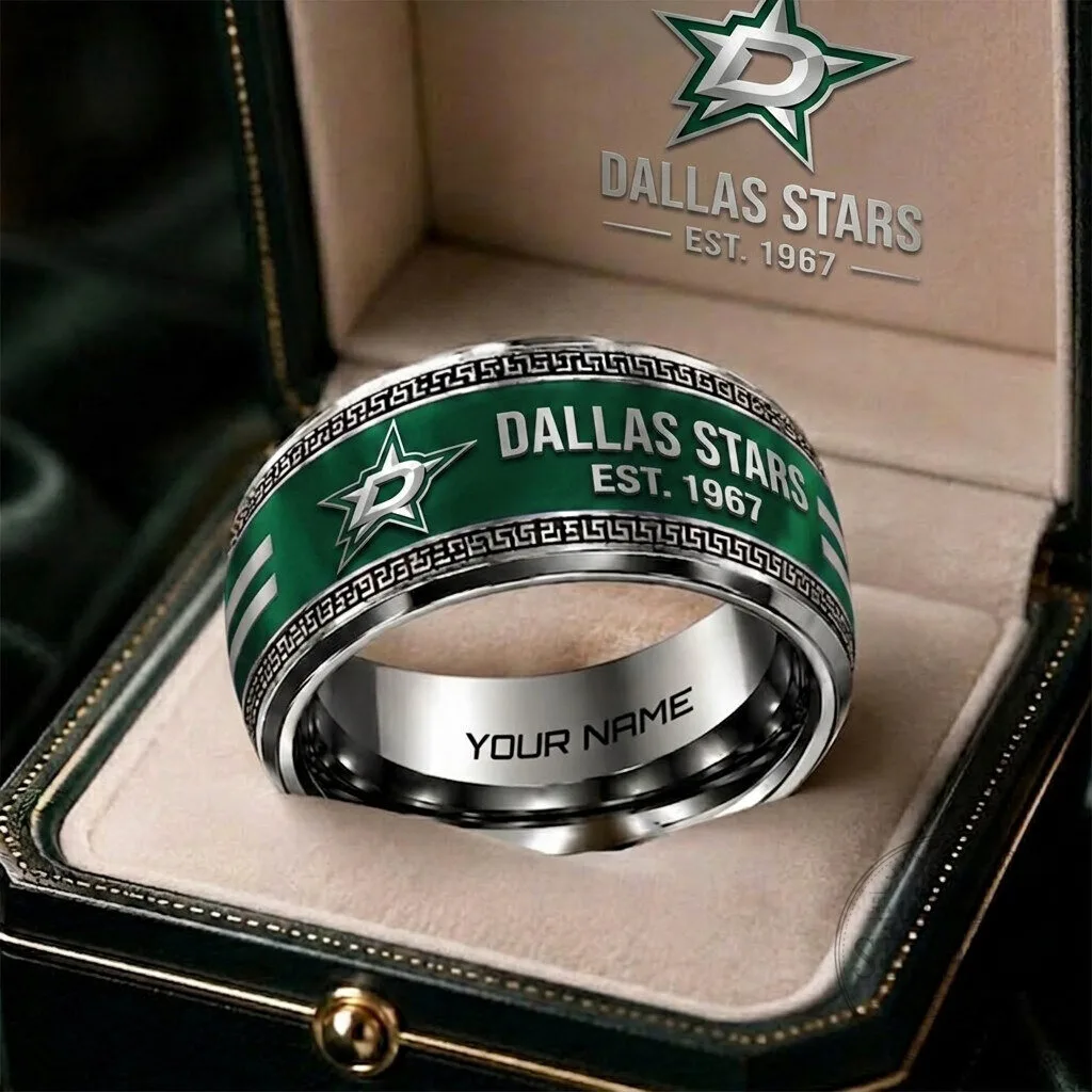 Dallas Stars National Hockey League Personalized Engraved Ring