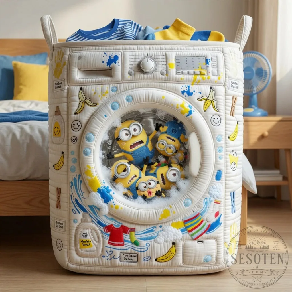 Minions Despicable Me Washing Machine Laundry Basket with Handles