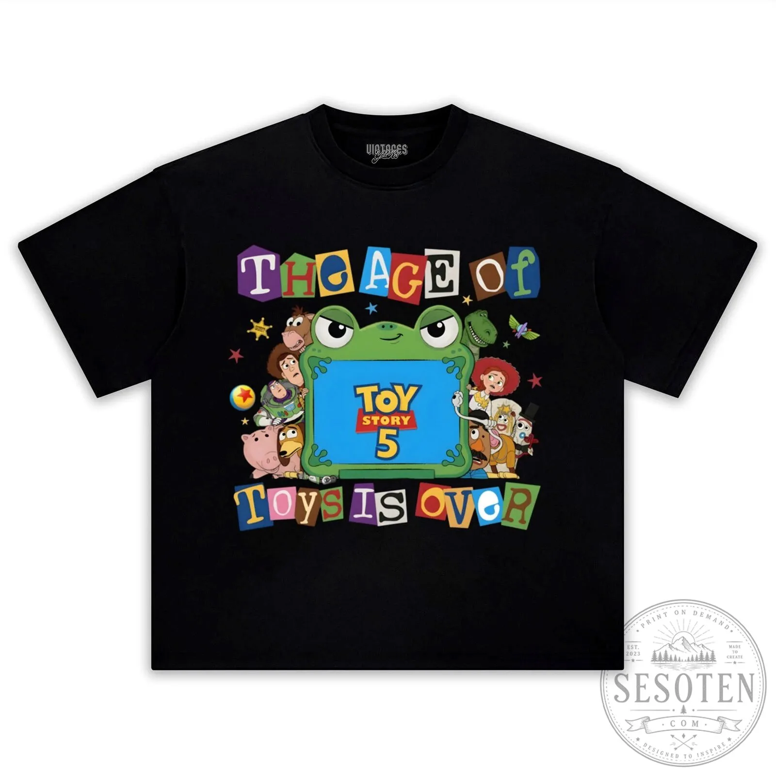 Toy Story 5 The Age Of Toys Is Over Black T-Shirt 2 Toy Story 5 The Age Of Toys Is Over Black T-Shirt