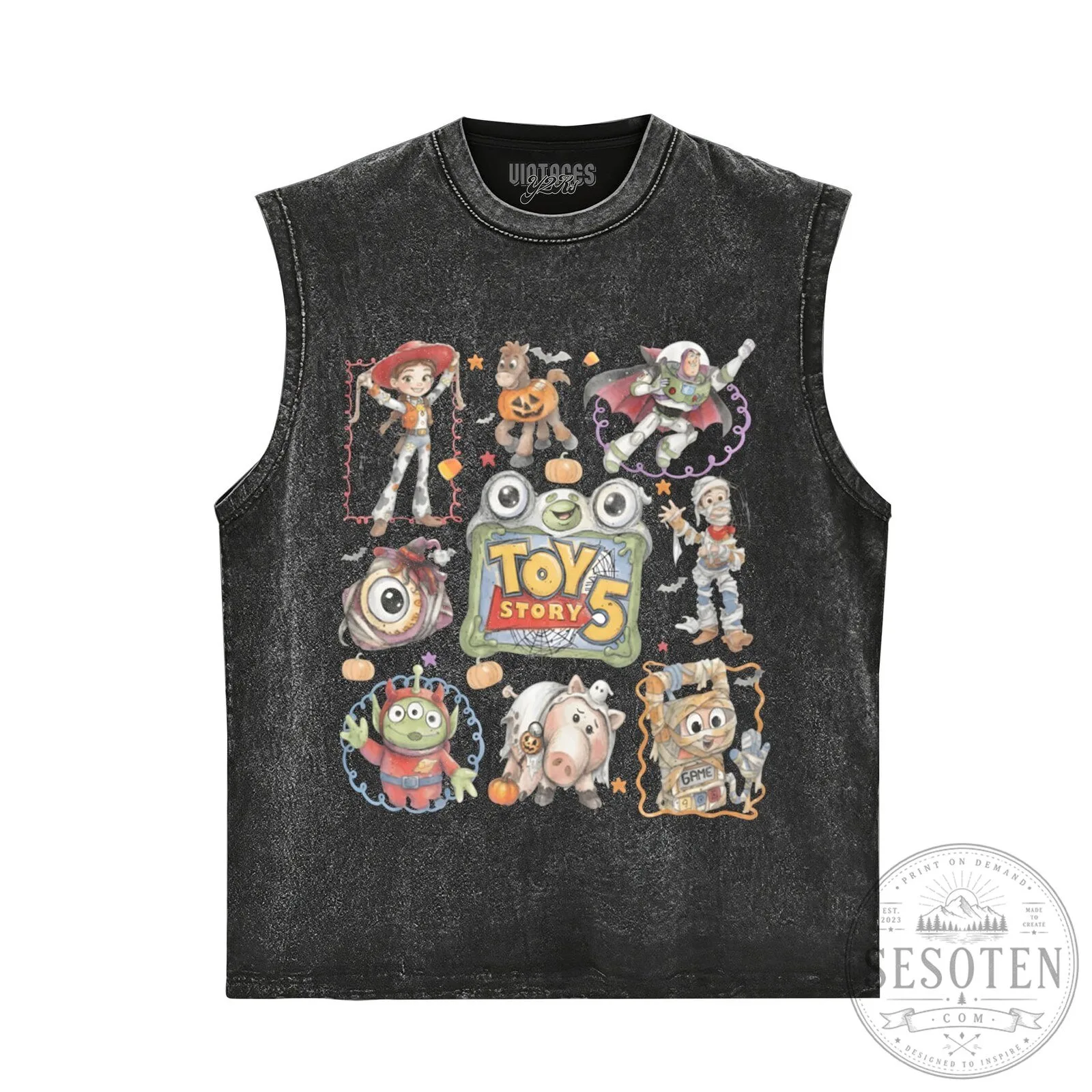 Toy Story 5 Halloween Costume Collage Black T-Shirt 13 Toy Story 5 Halloween Costume Collage Black T-Shirt