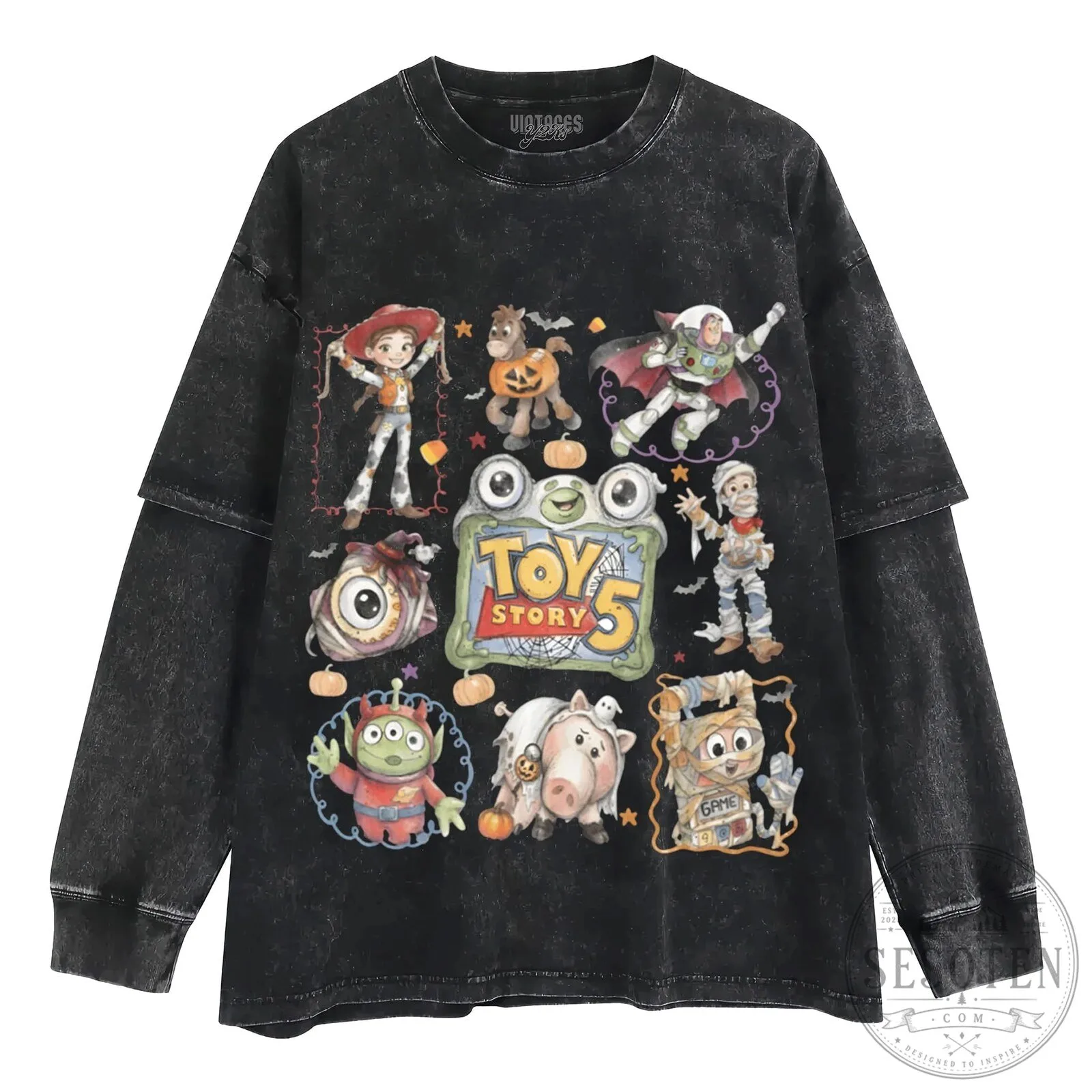 Toy Story 5 Halloween Costume Collage Black T-Shirt 14 Toy Story 5 Halloween Costume Collage Black T-Shirt
