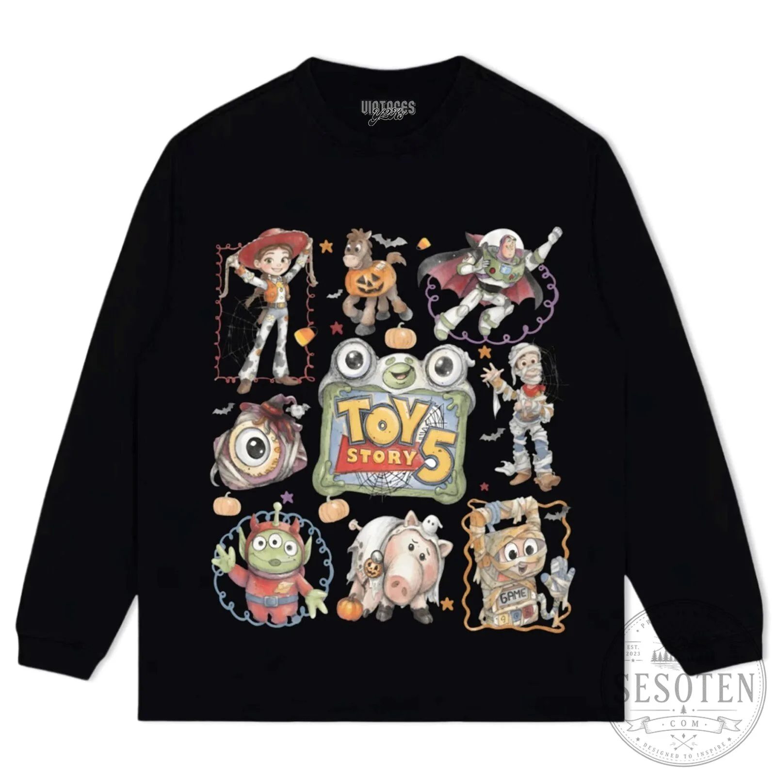 Toy Story 5 Halloween Costume Collage Black T-Shirt 15 Toy Story 5 Halloween Costume Collage Black T-Shirt