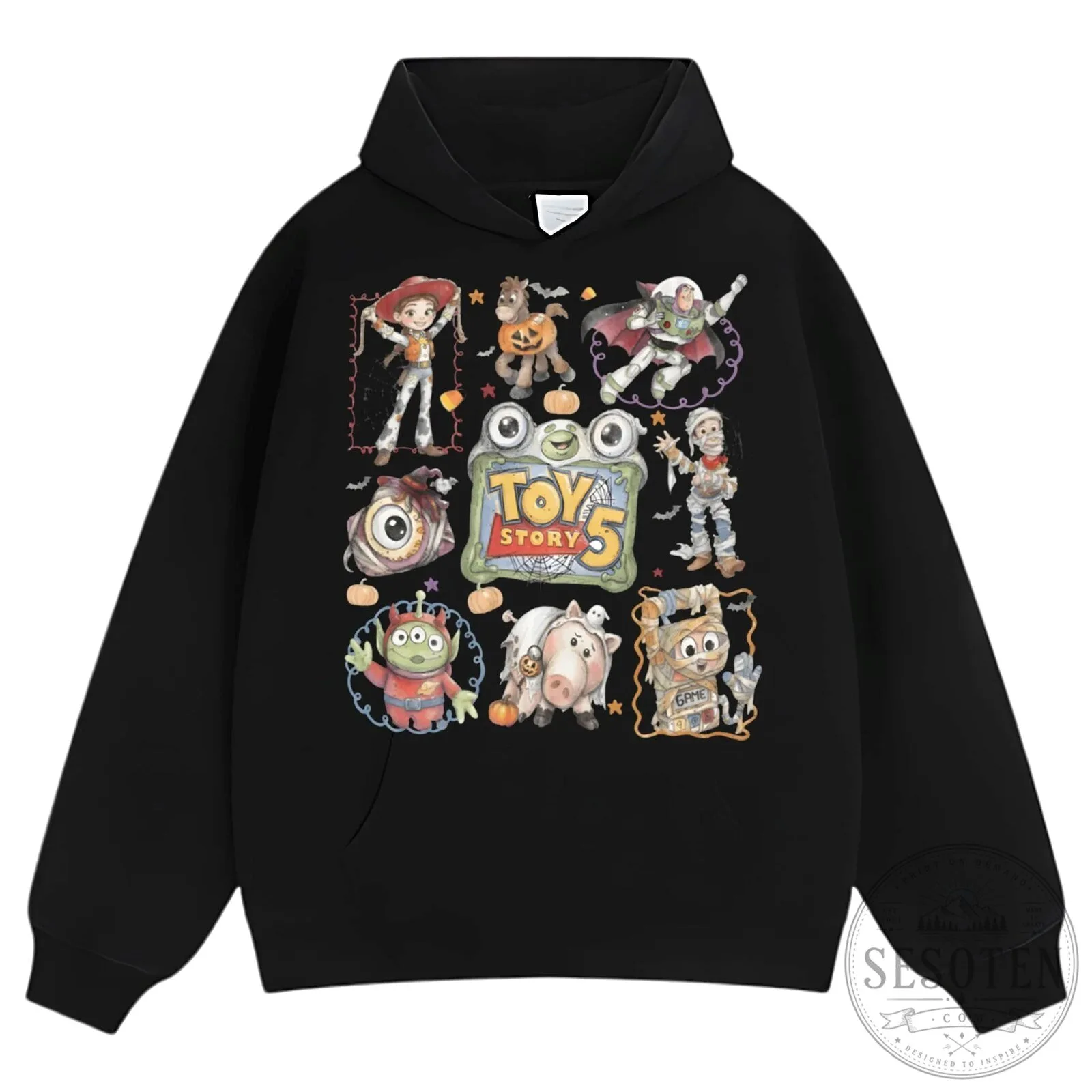 Toy Story 5 Halloween Costume Collage Black T-Shirt 17 Toy Story 5 Halloween Costume Collage Black T-Shirt